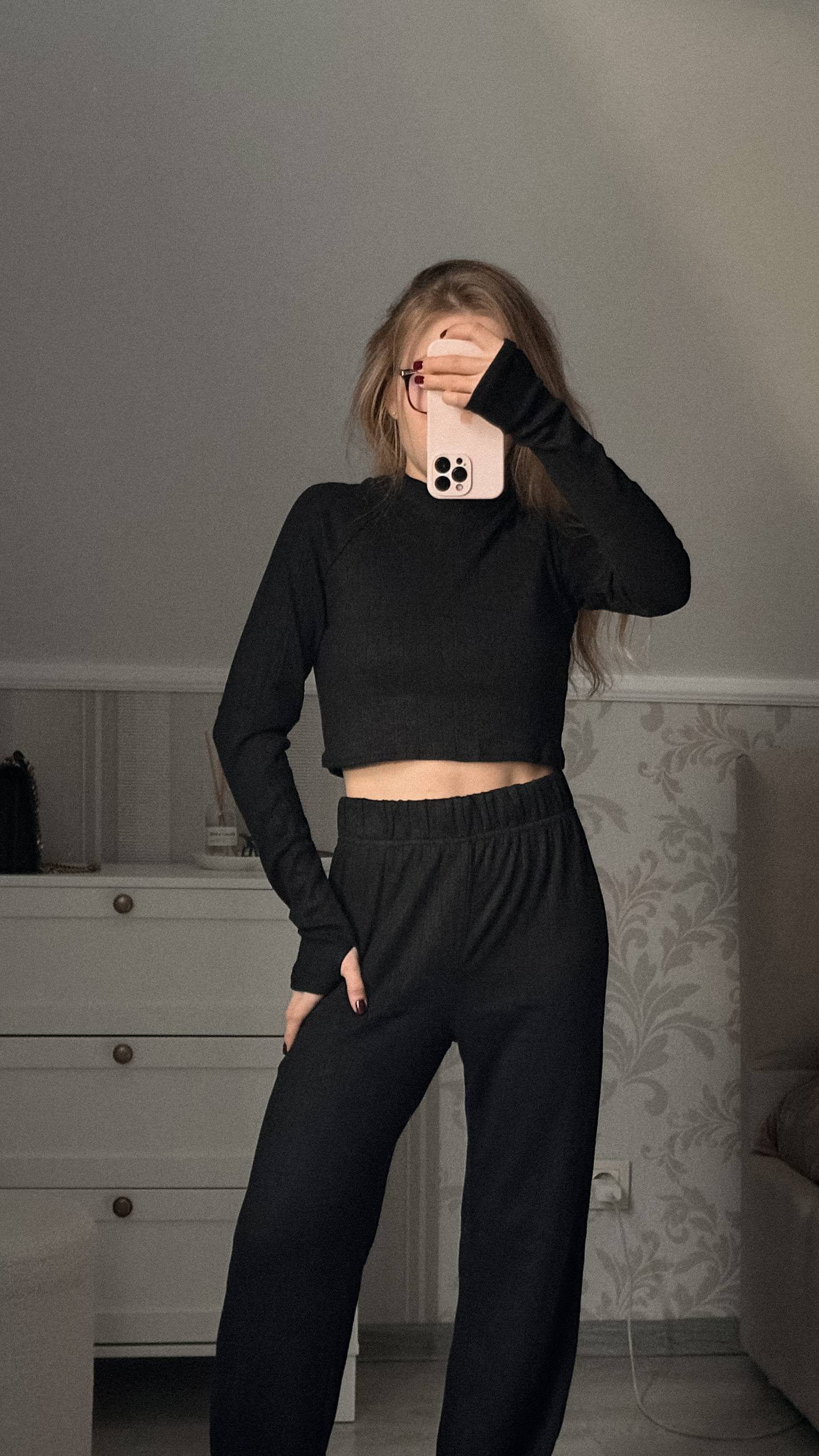 Костюм топ та штани, чорний