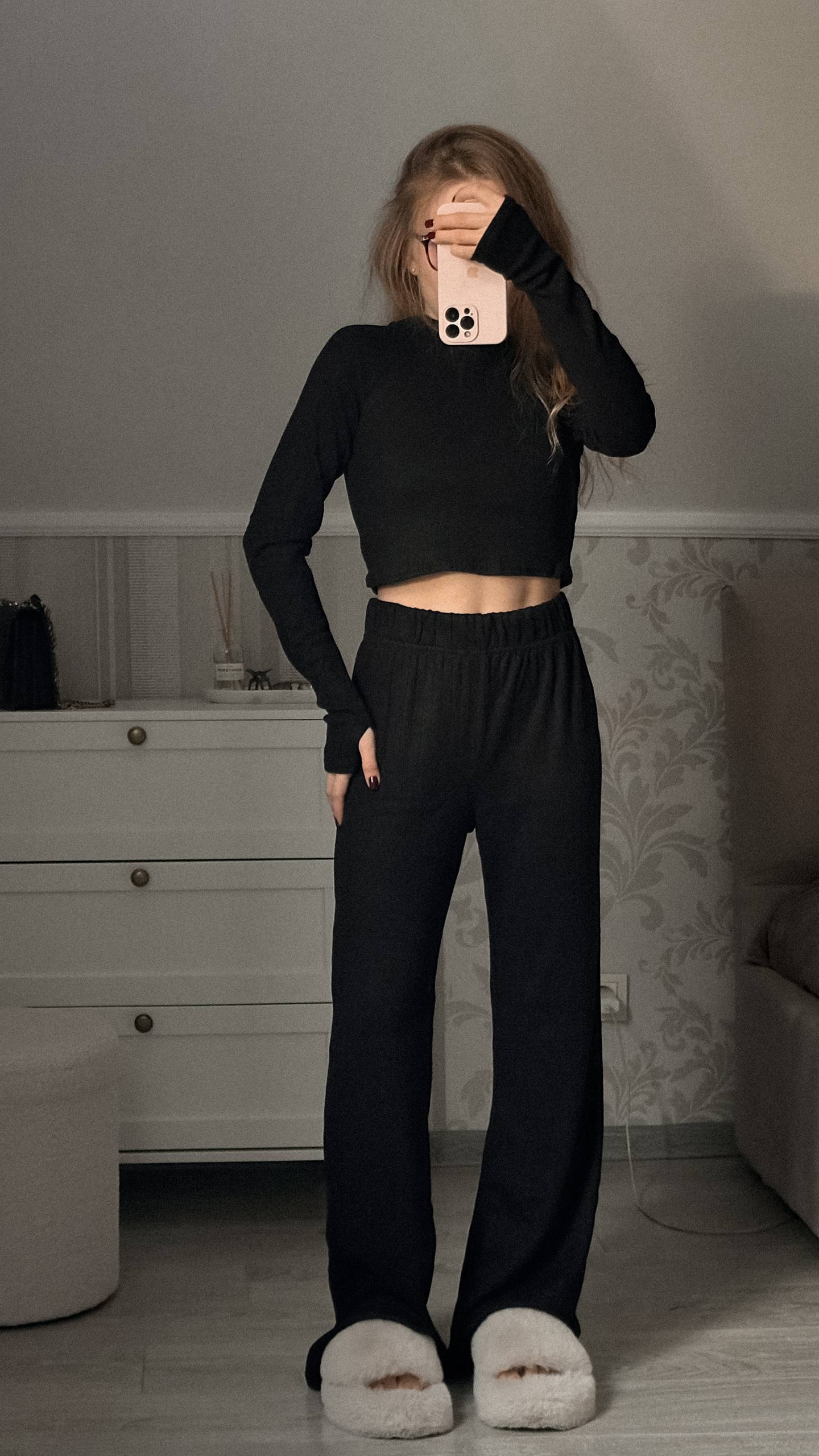 Костюм топ та штани, чорний