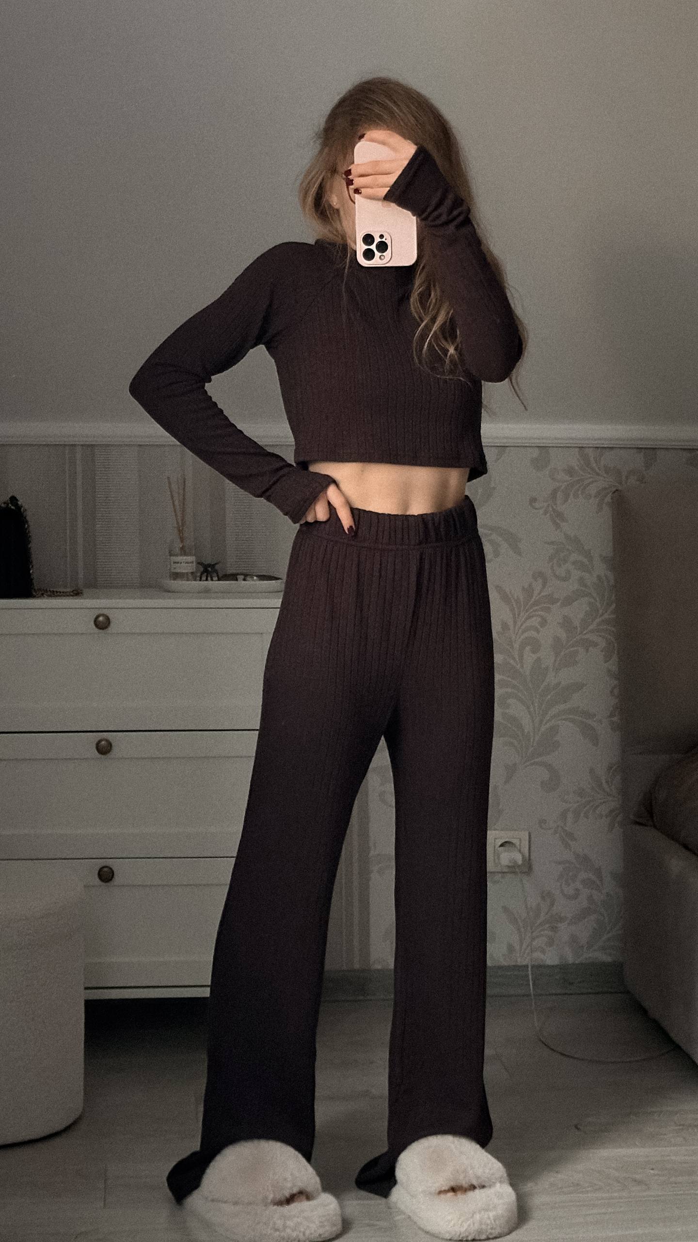 Костюм топ та штани, шоколад