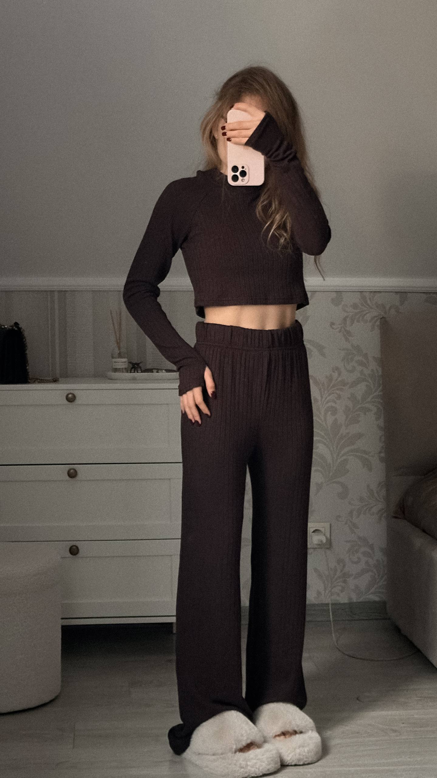 Костюм топ та штани, шоколад