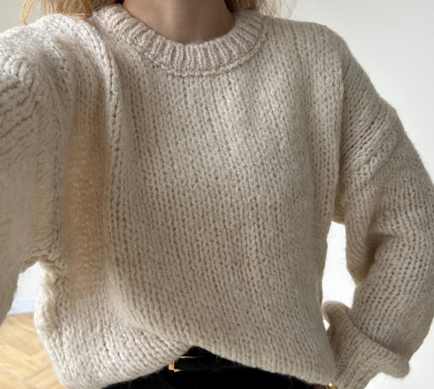 Джемпер крупної вʼязки, беж