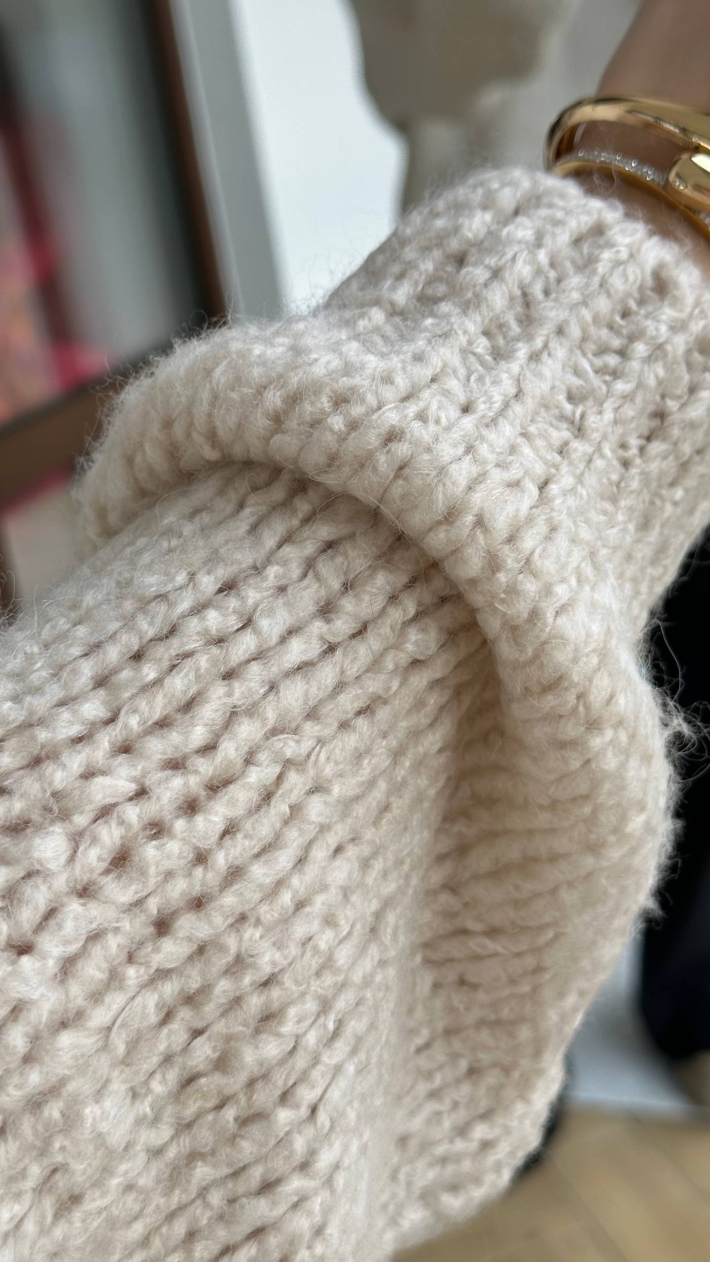 Джемпер крупної вʼязки, беж