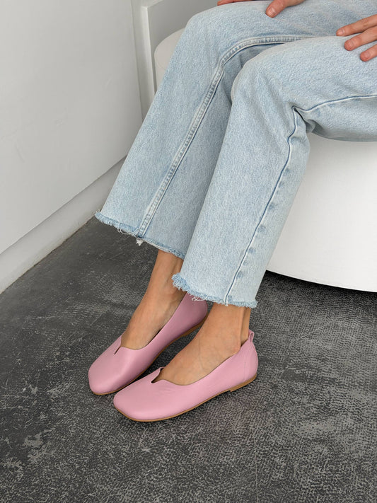 Балетки з анатомічним носиком, ніжно-рожевий