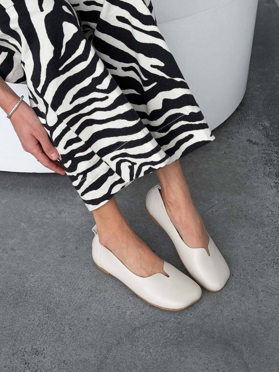 Балетки з анатомічним носиком, світлий бежевий