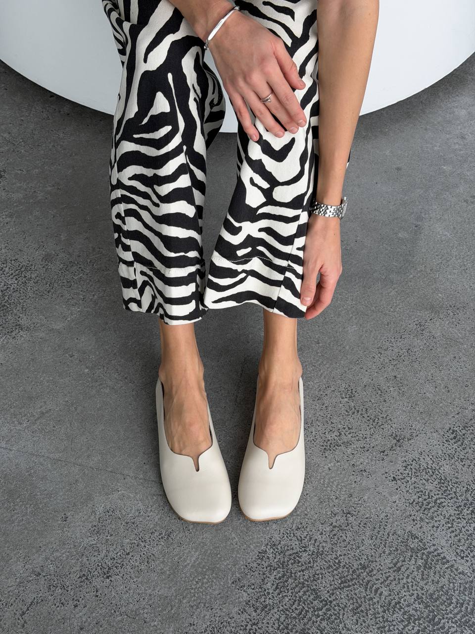 Балетки з анатомічним носиком, світлий бежевий