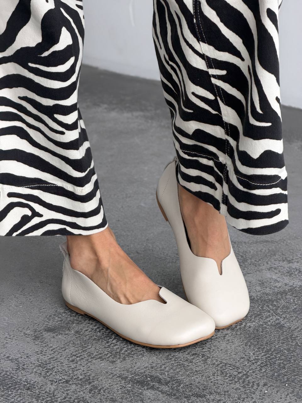 Балетки з анатомічним носиком, світлий бежевий