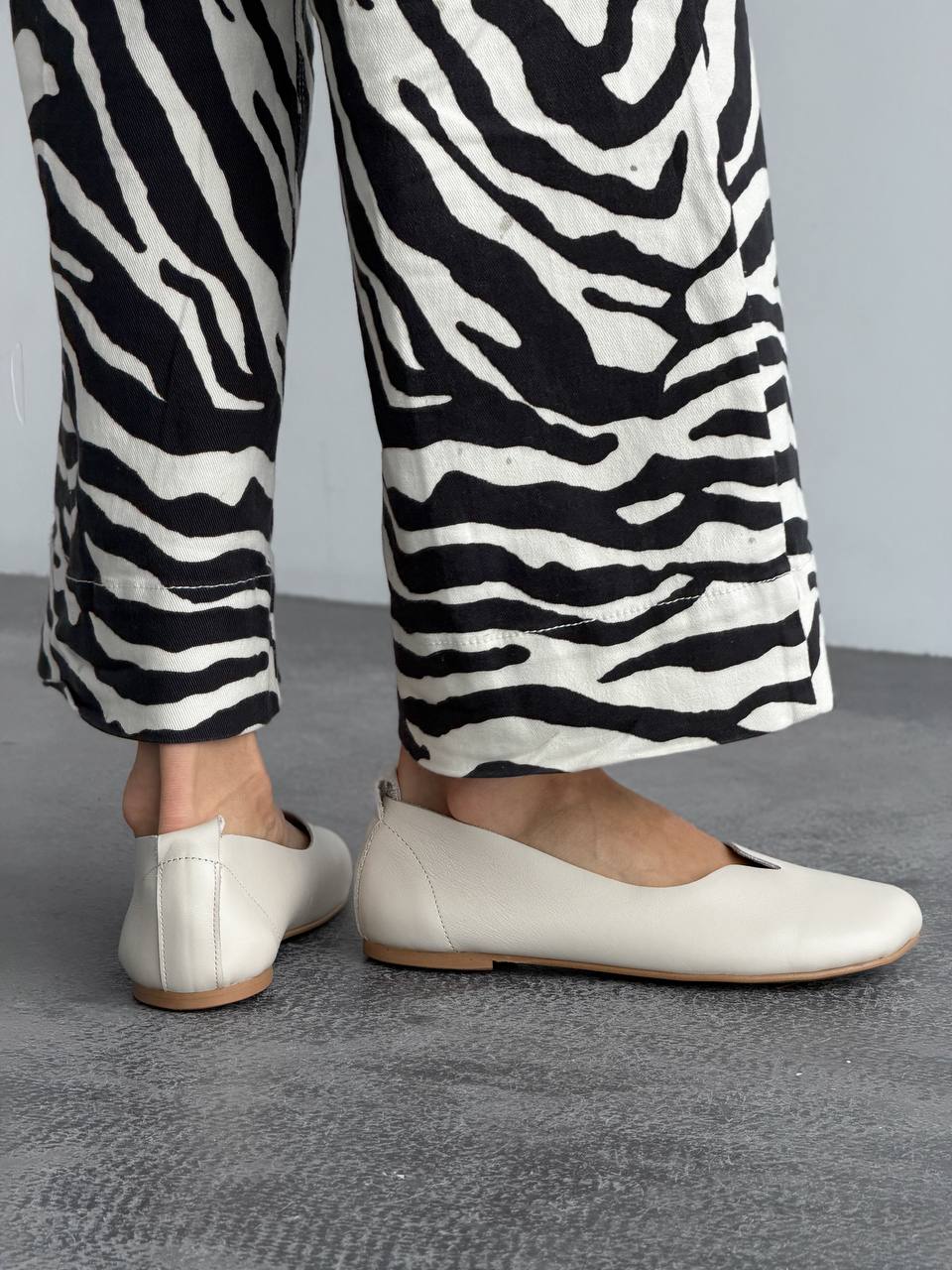 Балетки з анатомічним носиком, світлий бежевий