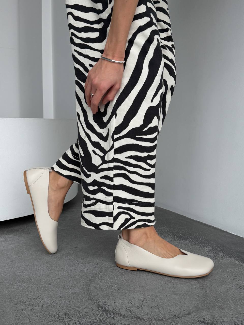 Балетки з анатомічним носиком, світлий бежевий