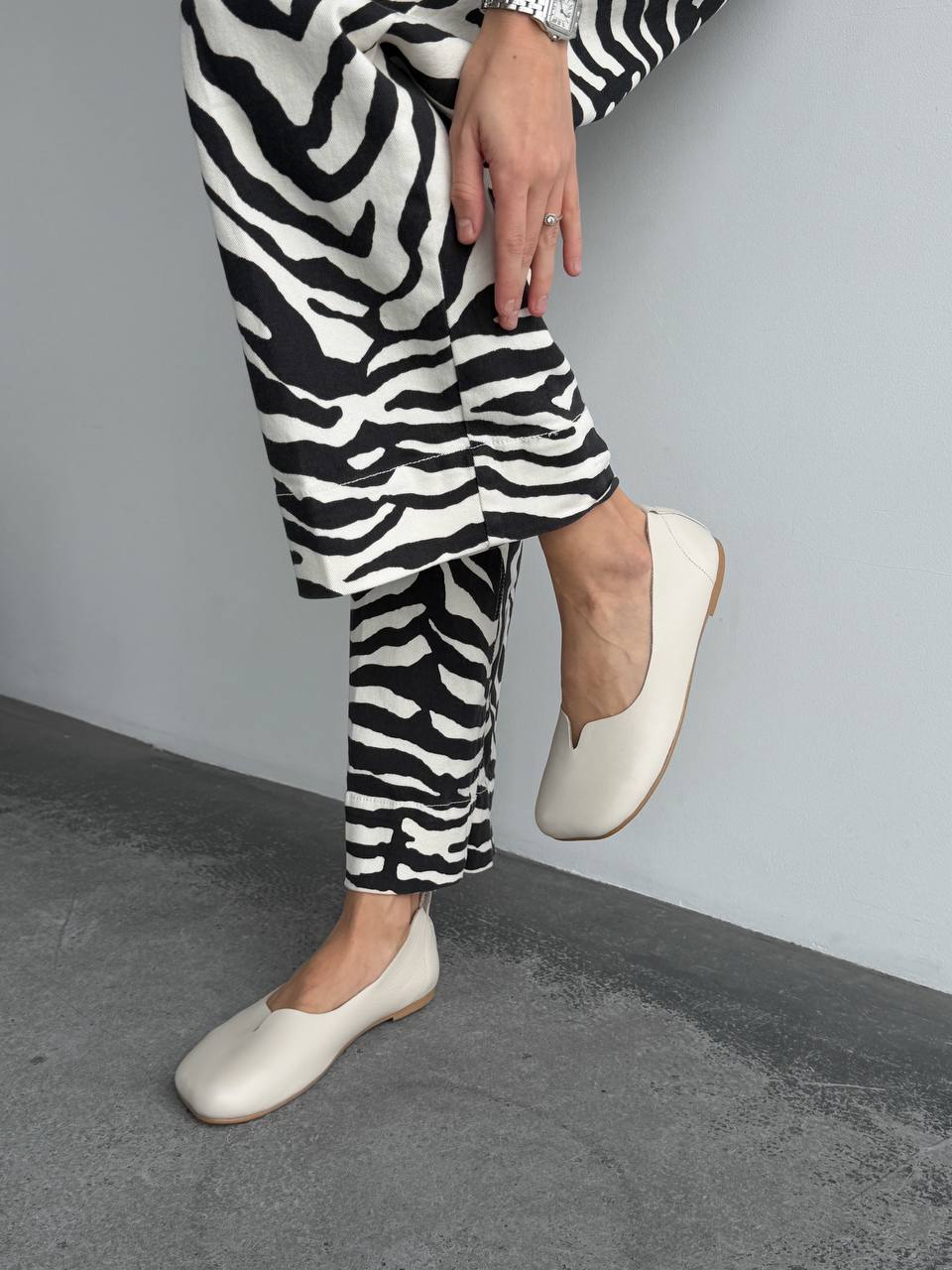 Балетки з анатомічним носиком, світлий бежевий