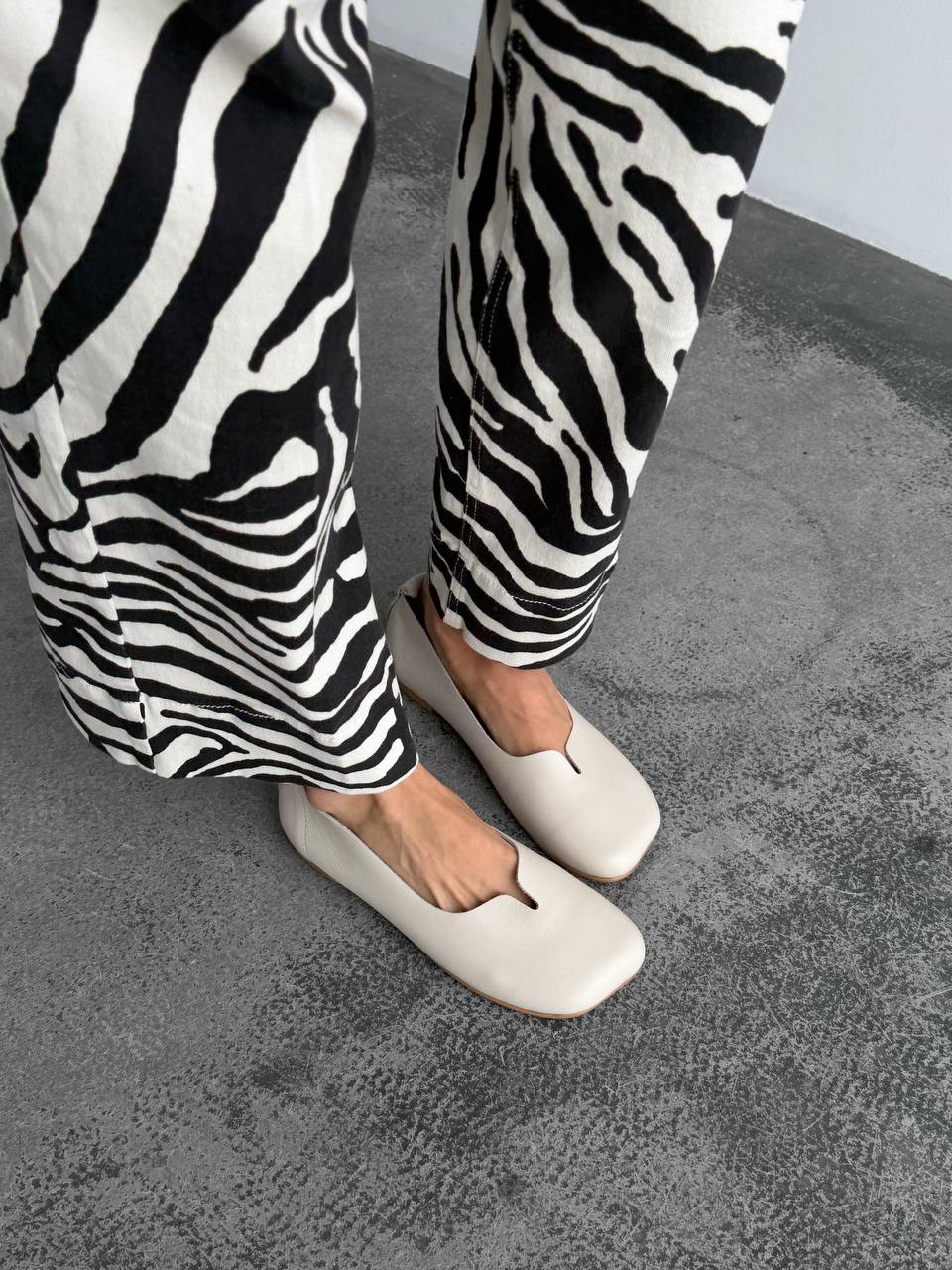 Балетки з анатомічним носиком, світлий бежевий