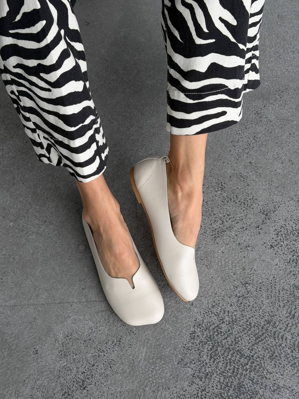 Балетки з анатомічним носиком, світлий бежевий