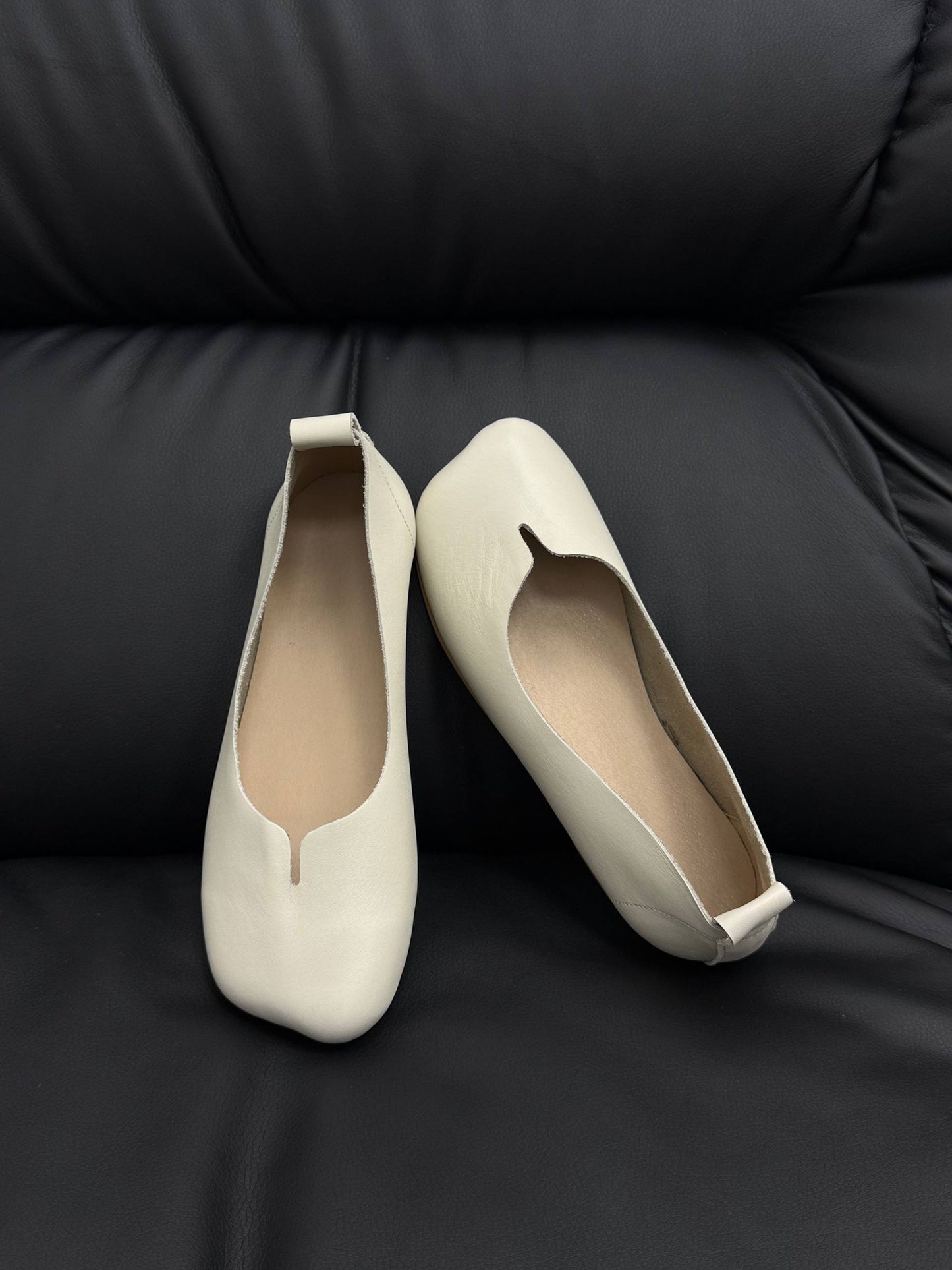 Балетки з анатомічним носиком, світлий бежевий