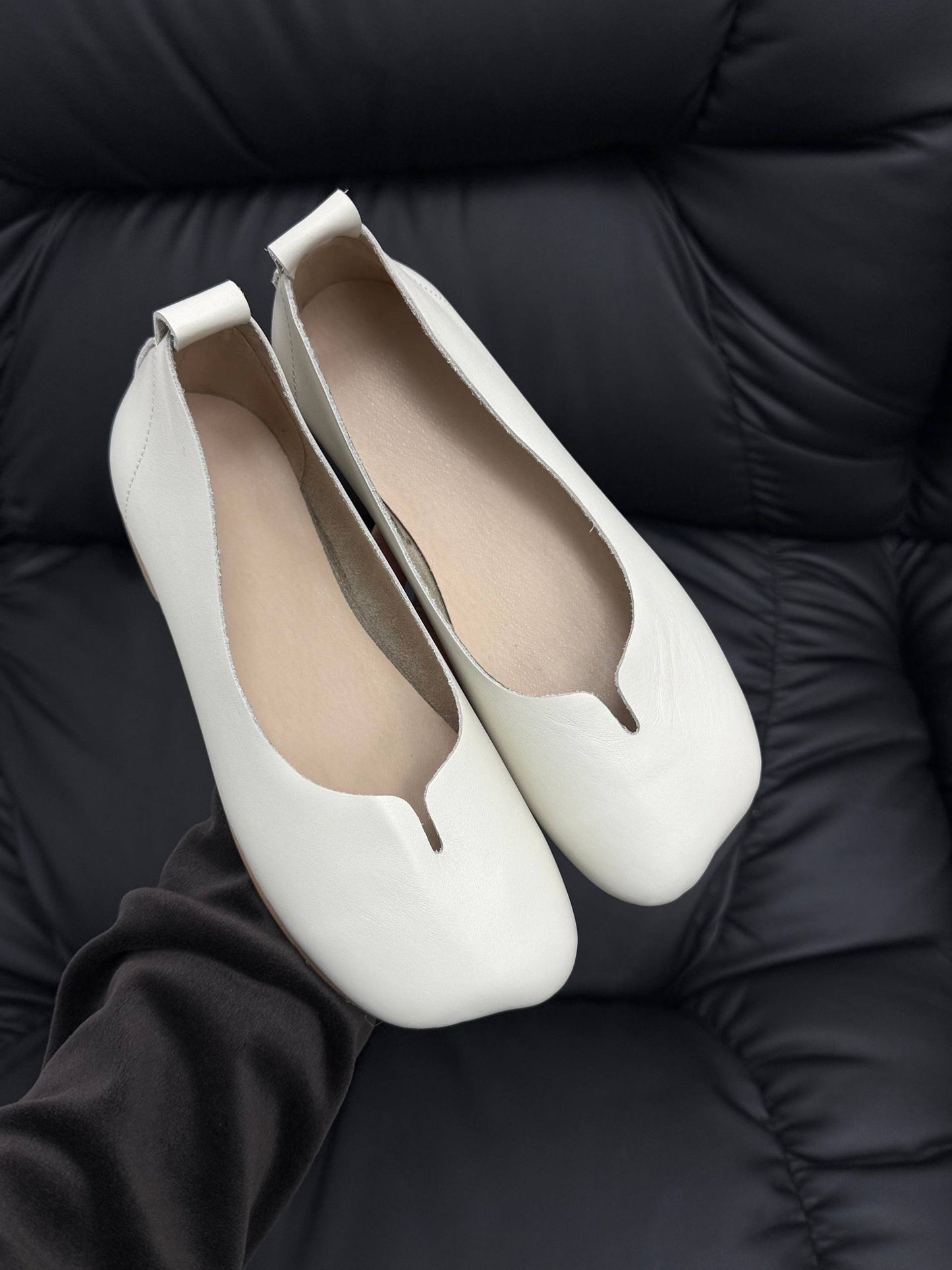 Балетки з анатомічним носиком, світлий бежевий