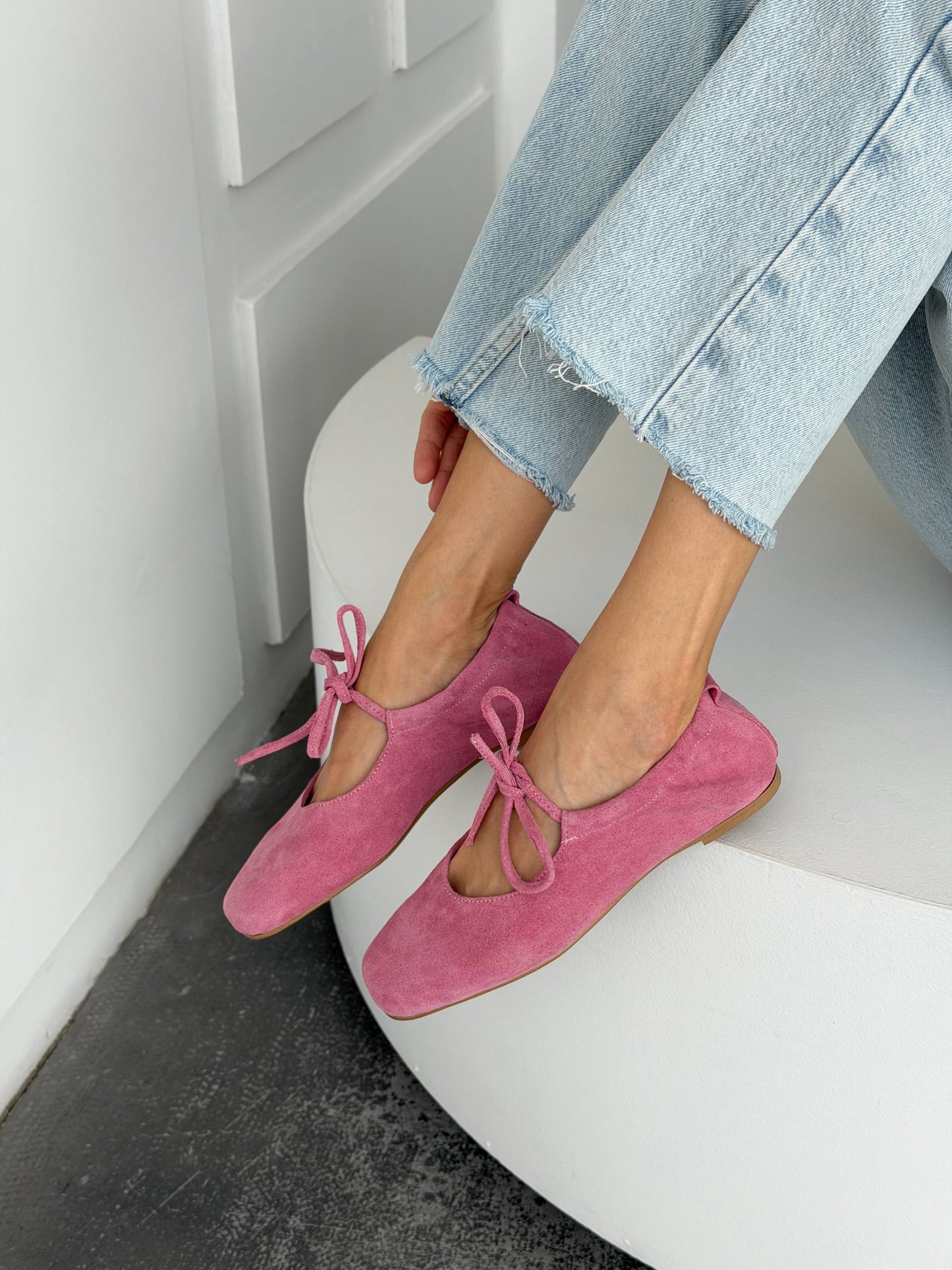 Балетки з анатомічно-розширеним носиком, рожевий