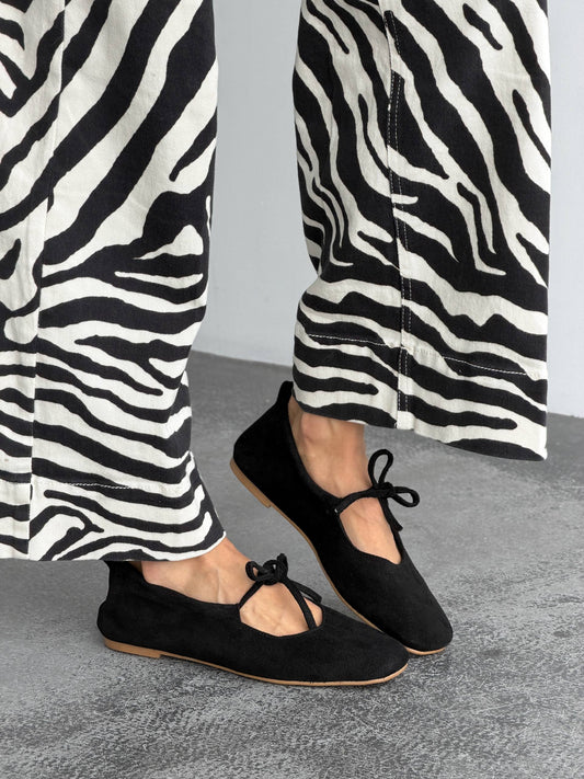 Балетки з анатомічно-розширеним носиком, чорний