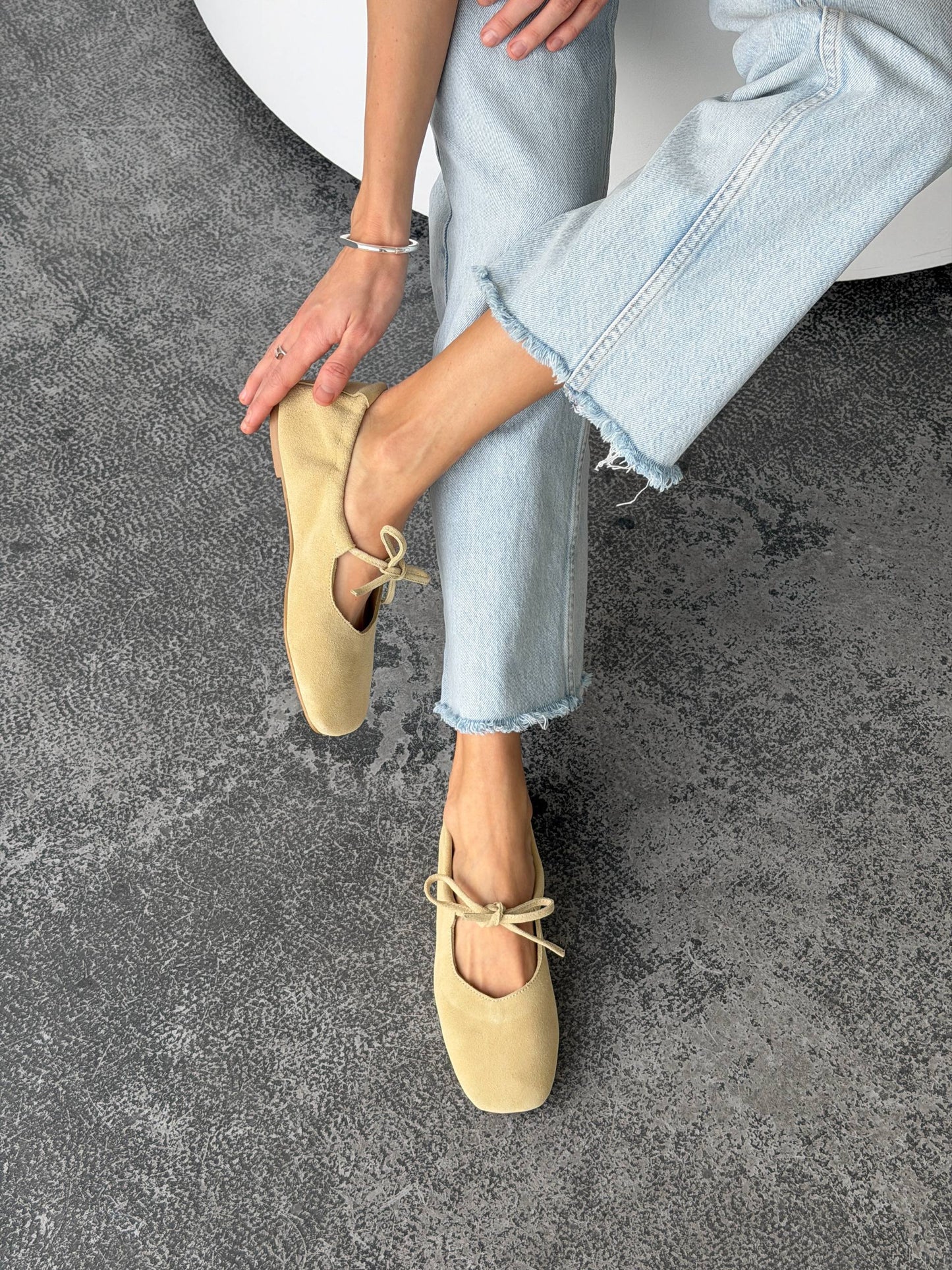 Балетки з анатомічно-розширеним носиком, пастельно-жовтий