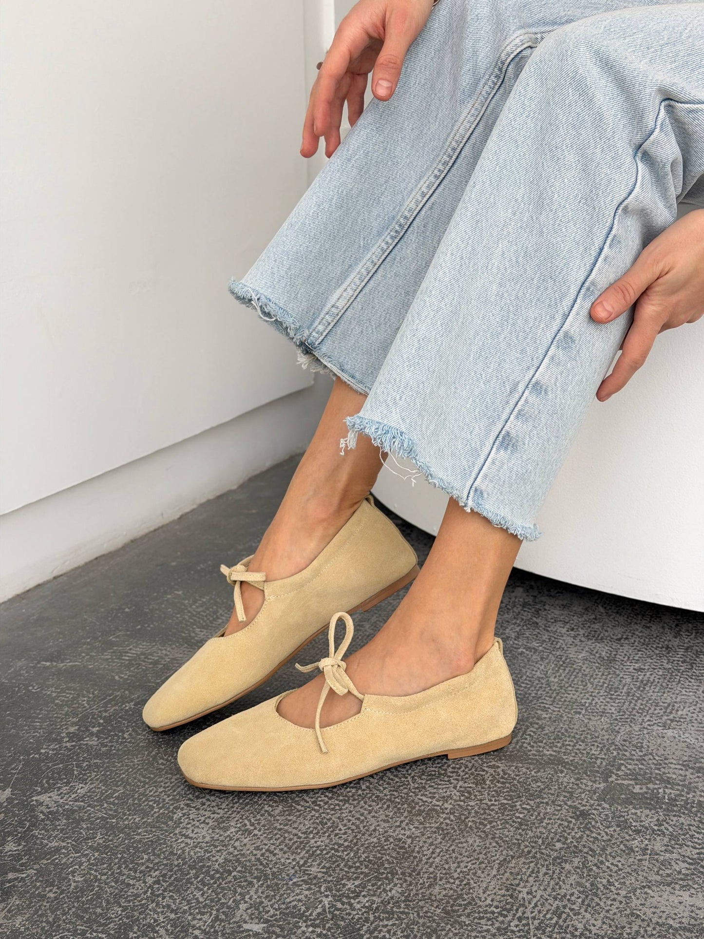 Балетки з анатомічно-розширеним носиком, пастельно-жовтий