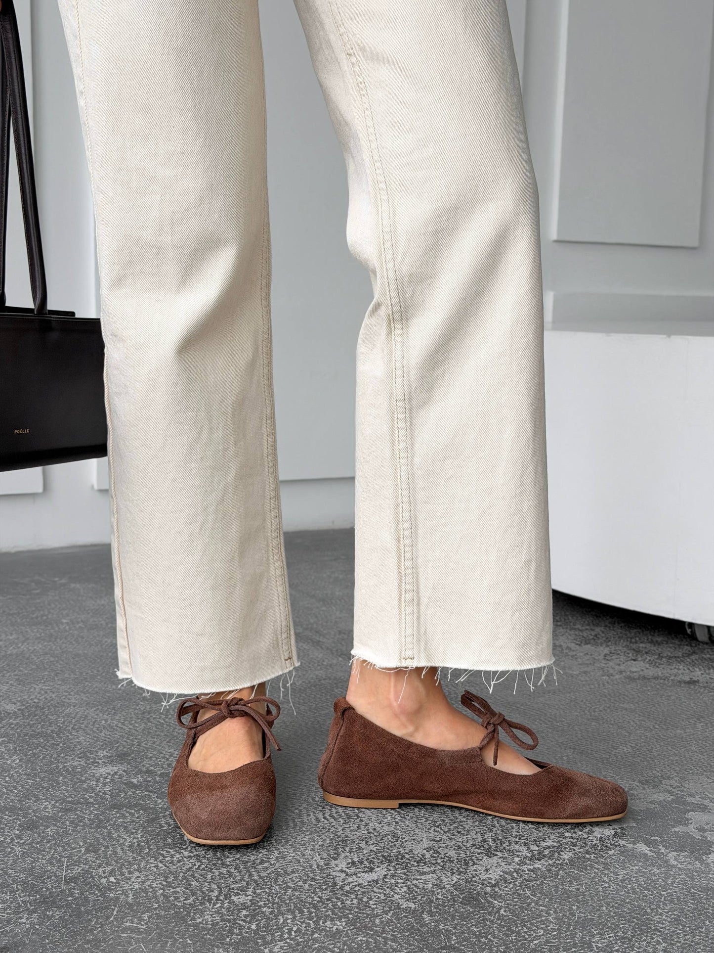 Балетки з анатомічно-розширеним носиком, шоколад