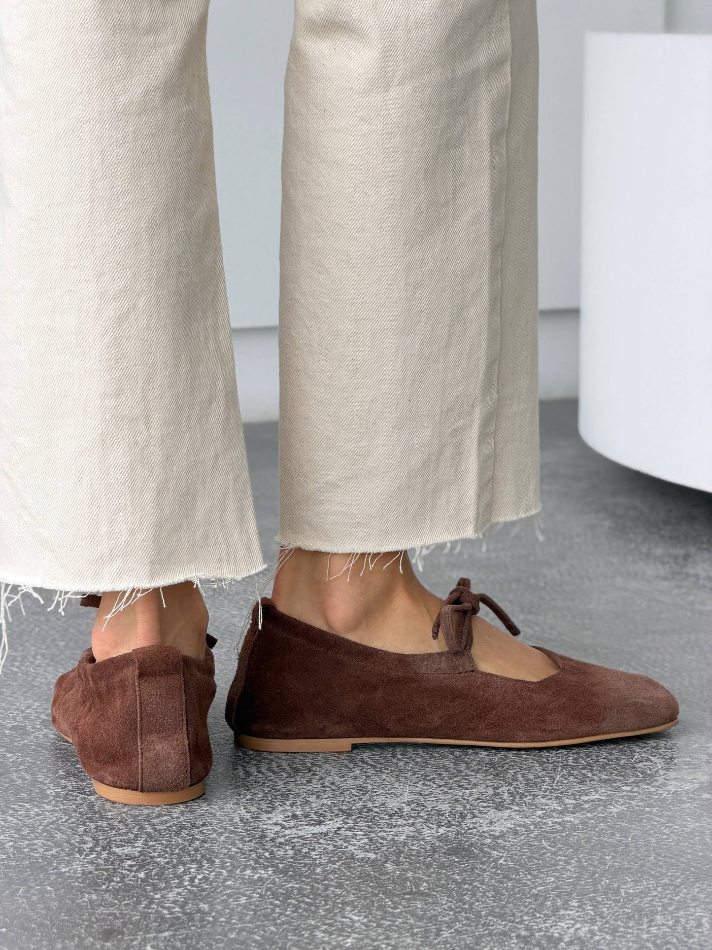 Балетки з анатомічно-розширеним носиком, шоколад