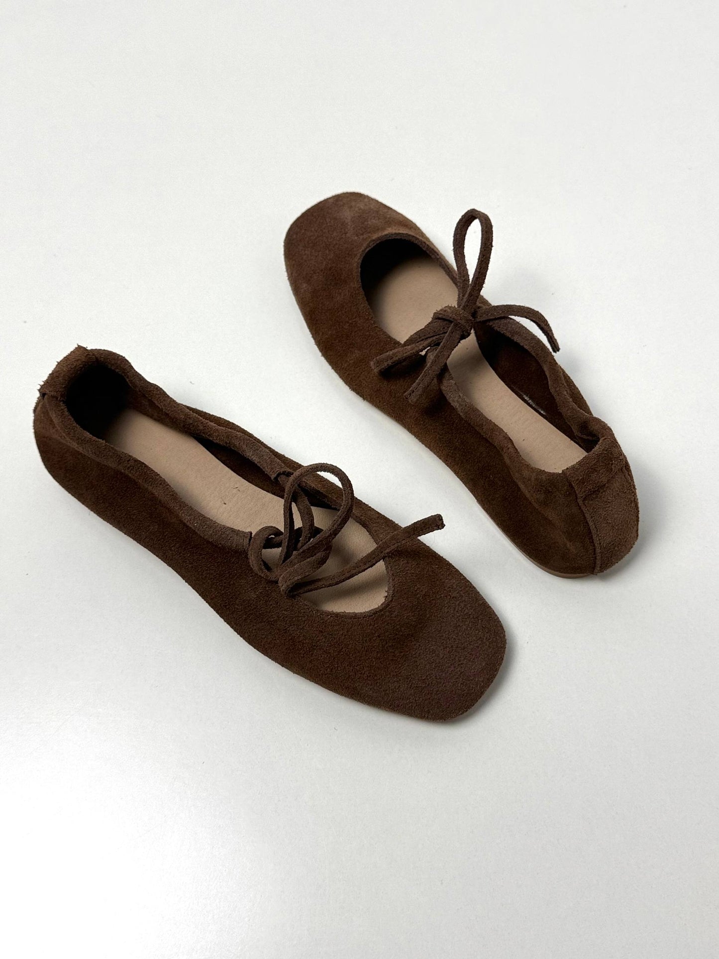 Балетки з анатомічно-розширеним носиком, шоколад