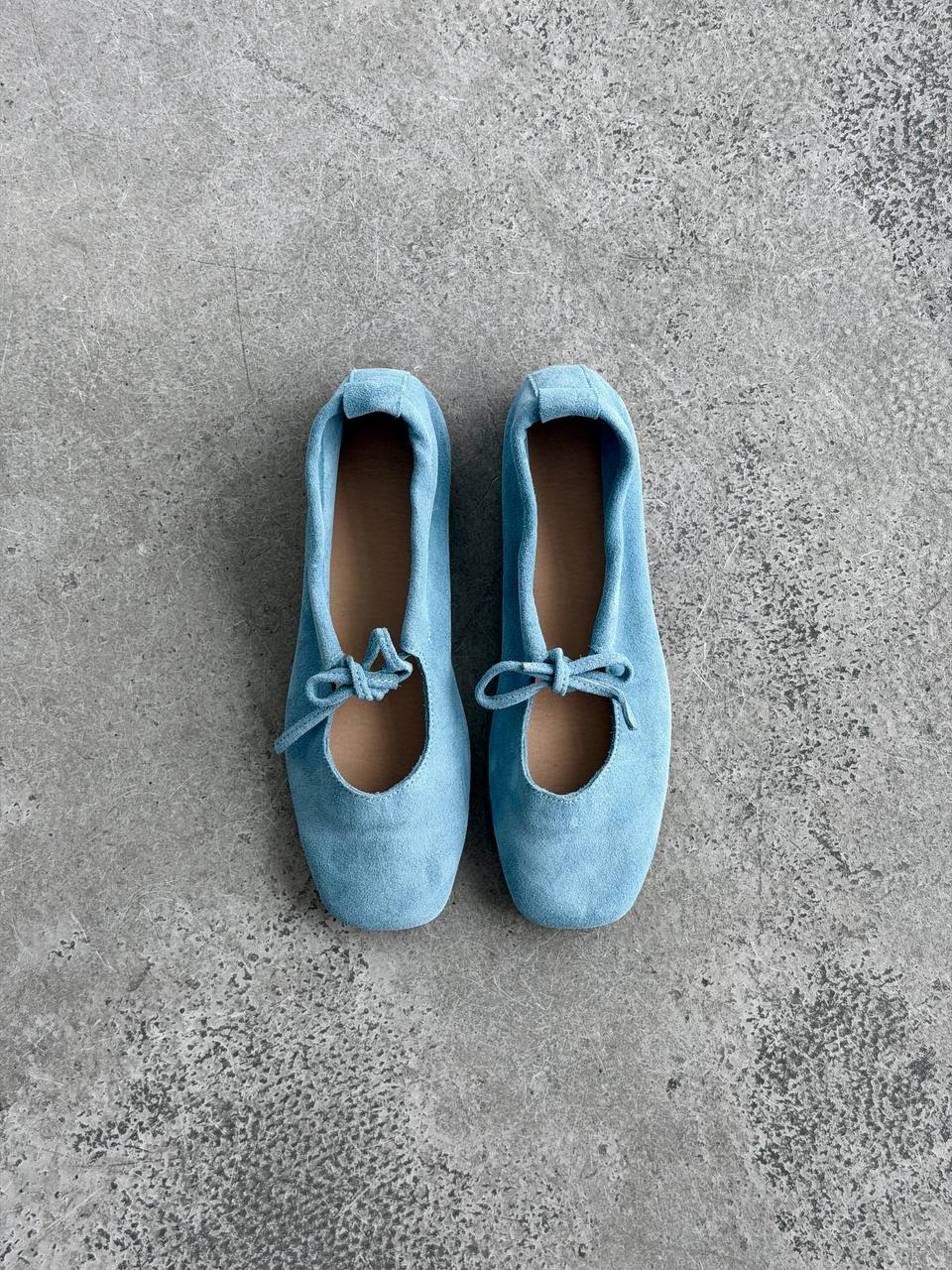 Балетки з анатомічно-розширеним носиком, блакитний