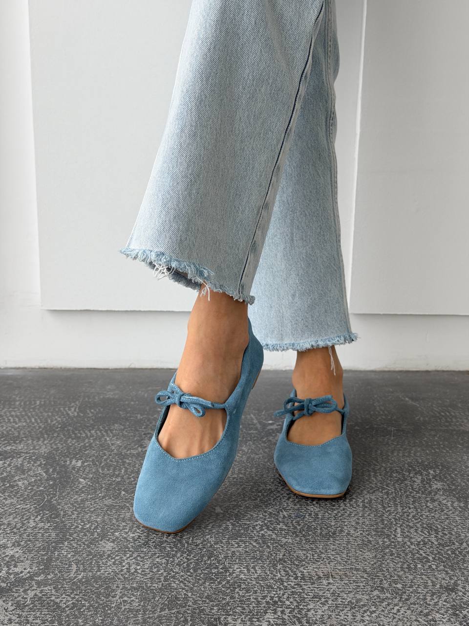 Балетки з анатомічно-розширеним носиком, блакитний