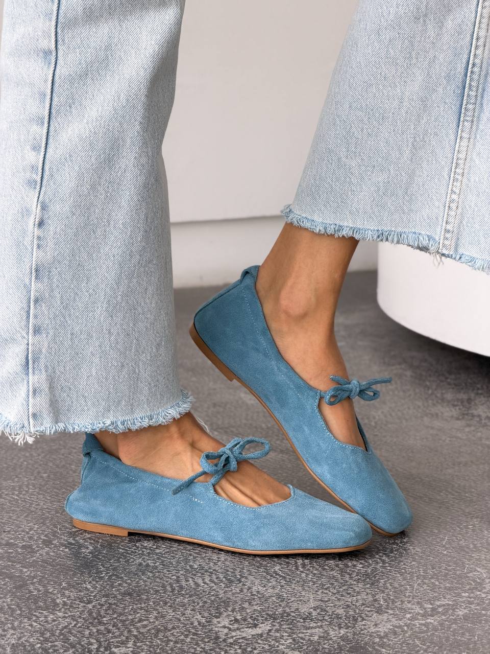 Балетки з анатомічно-розширеним носиком, блакитний