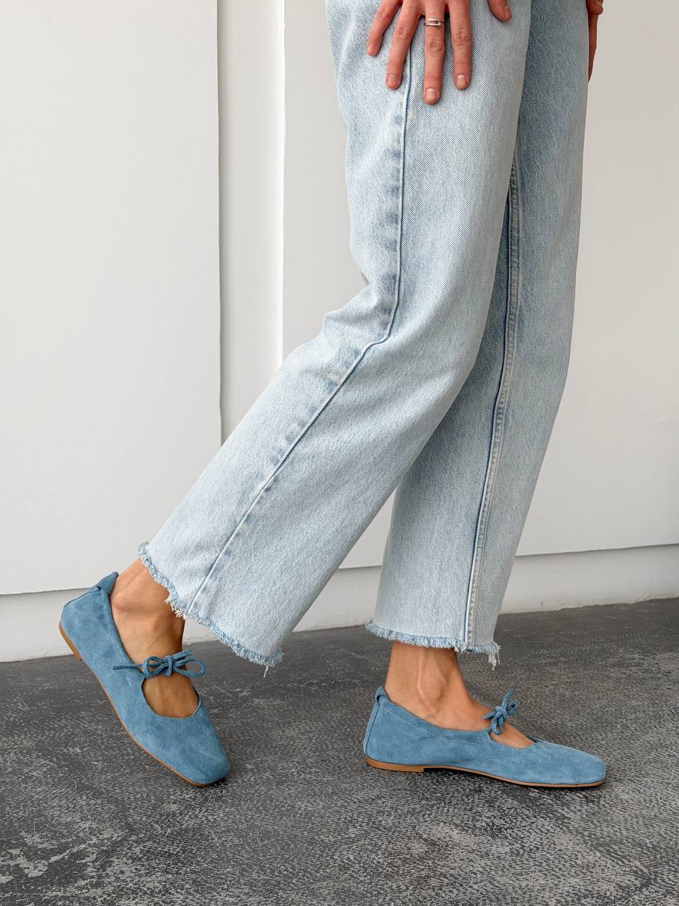 Балетки з анатомічно-розширеним носиком, блакитний