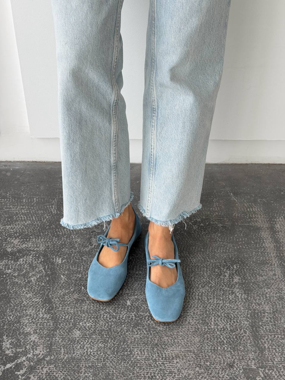 Балетки з анатомічно-розширеним носиком, блакитний