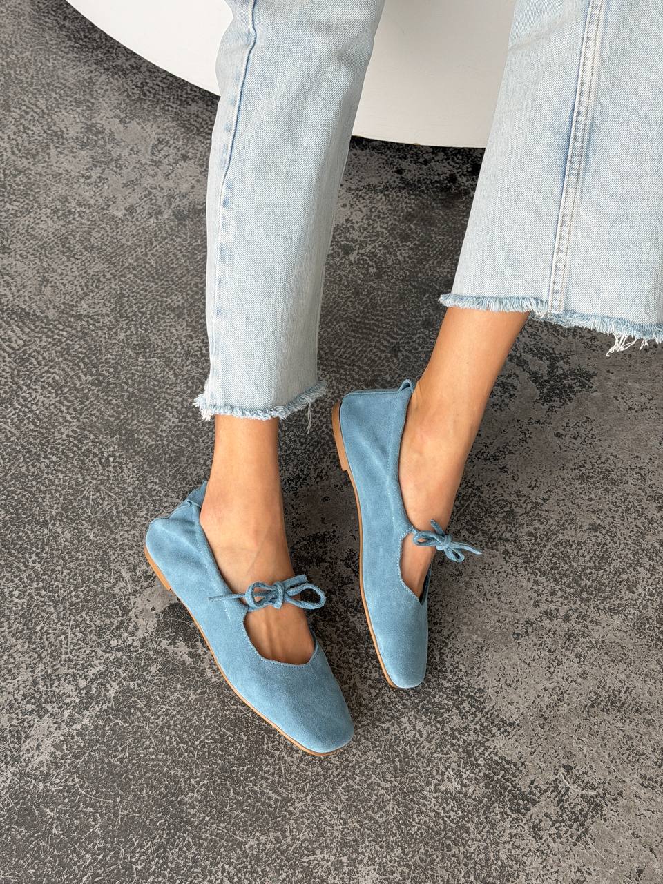 Балетки з анатомічно-розширеним носиком, блакитний