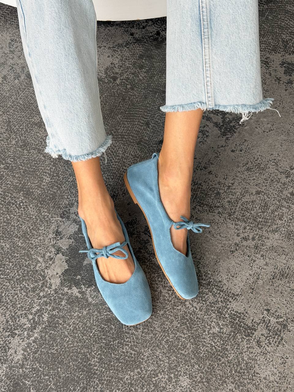 Балетки з анатомічно-розширеним носиком, блакитний