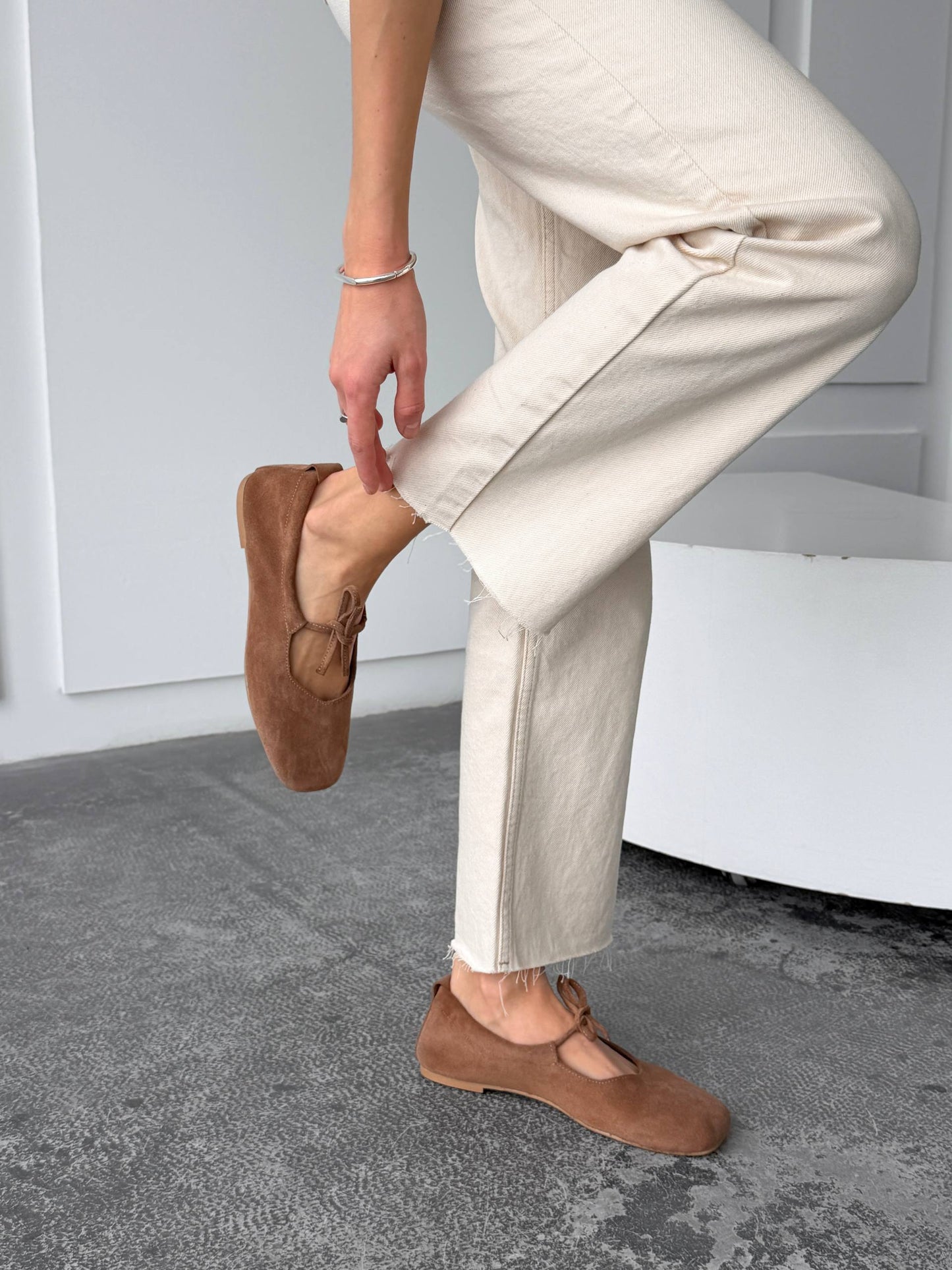 Балетки з анатомічно-розширеним носиком, коричневий