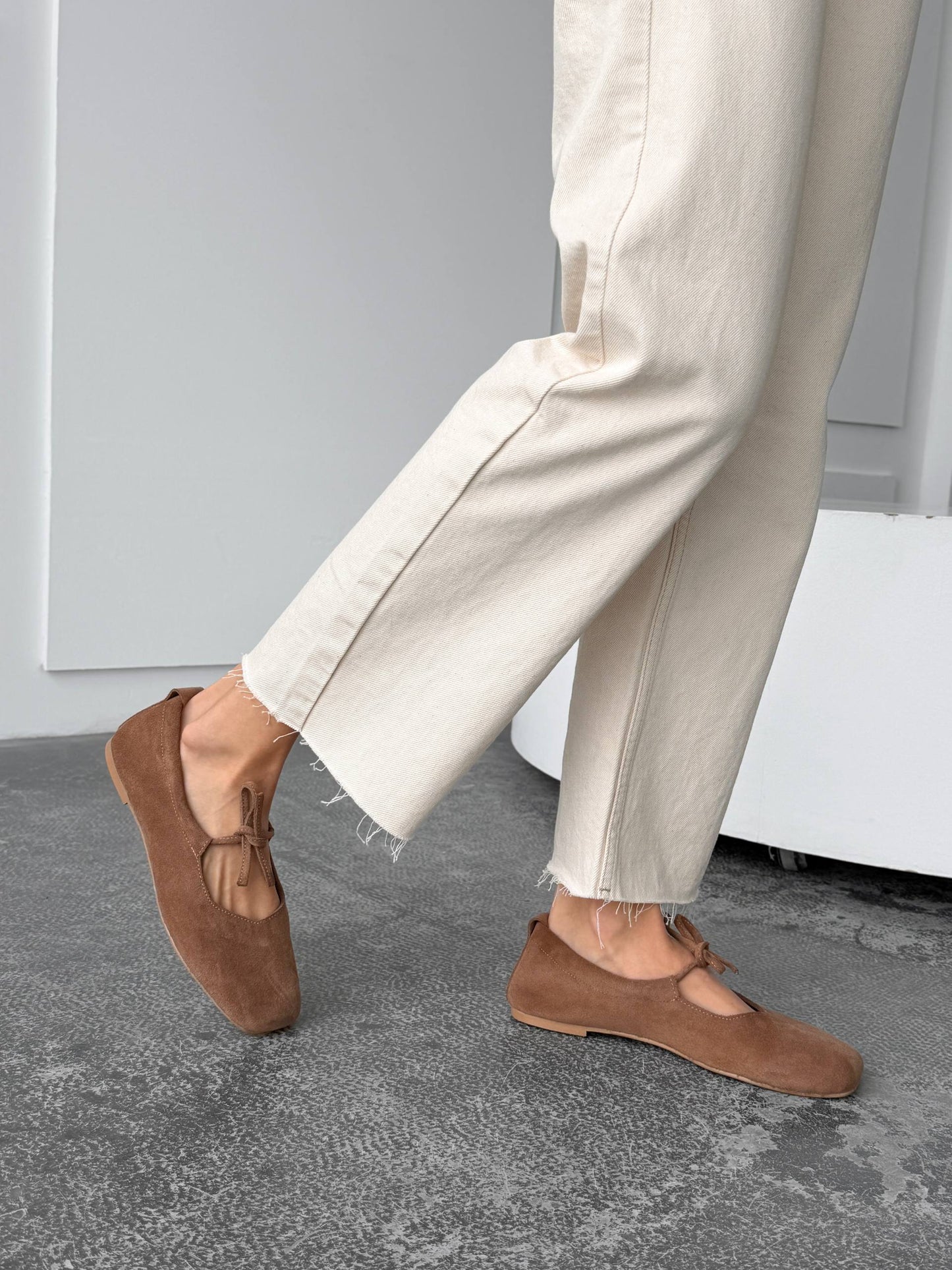 Балетки з анатомічно-розширеним носиком, коричневий