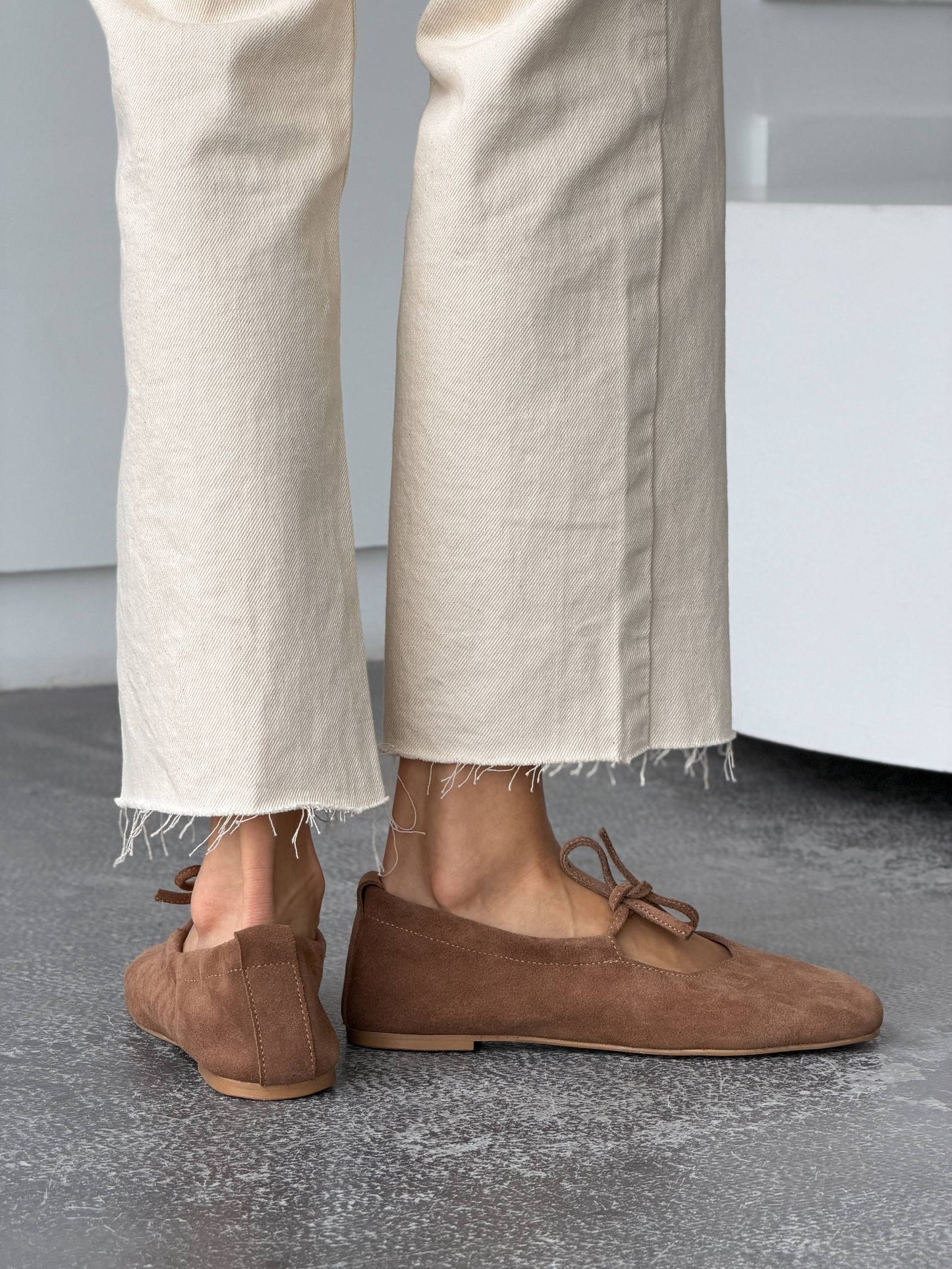 Балетки з анатомічно-розширеним носиком, коричневий