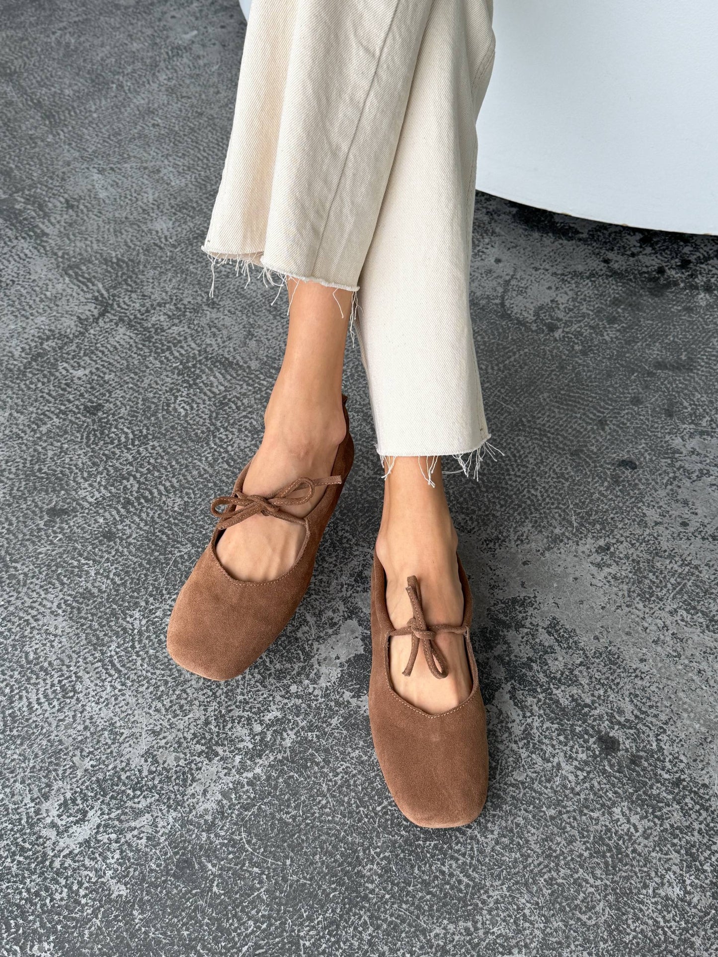 Балетки з анатомічно-розширеним носиком, коричневий