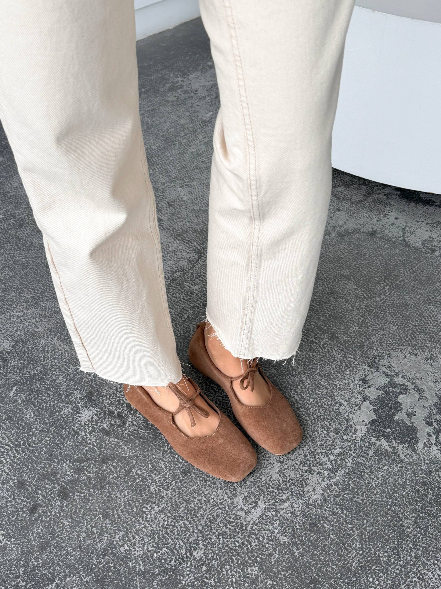 Балетки з анатомічно-розширеним носиком, коричневий