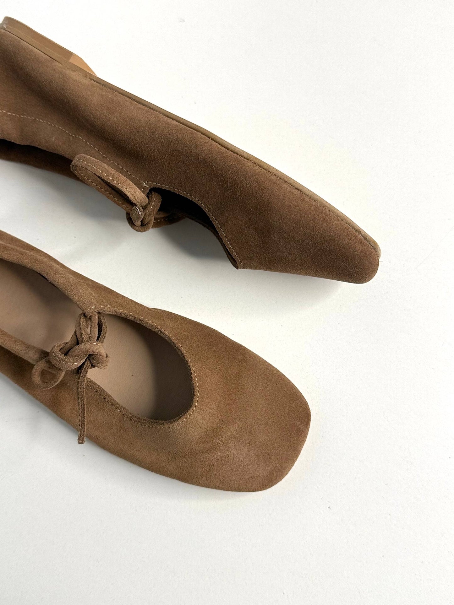 Балетки з анатомічно-розширеним носиком, коричневий