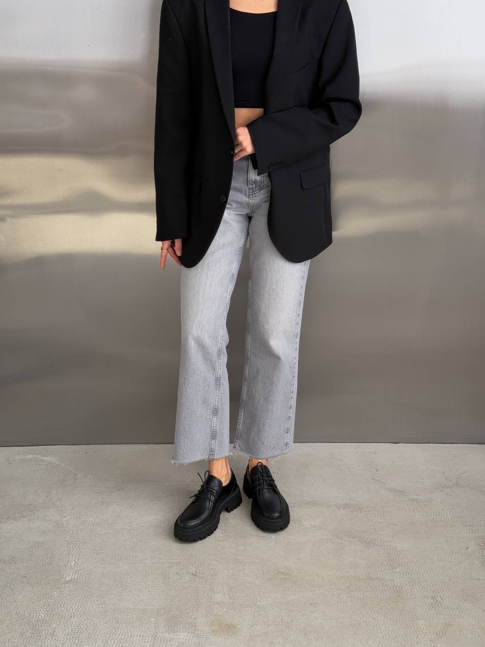 Туфлі на шнурівці, чорний