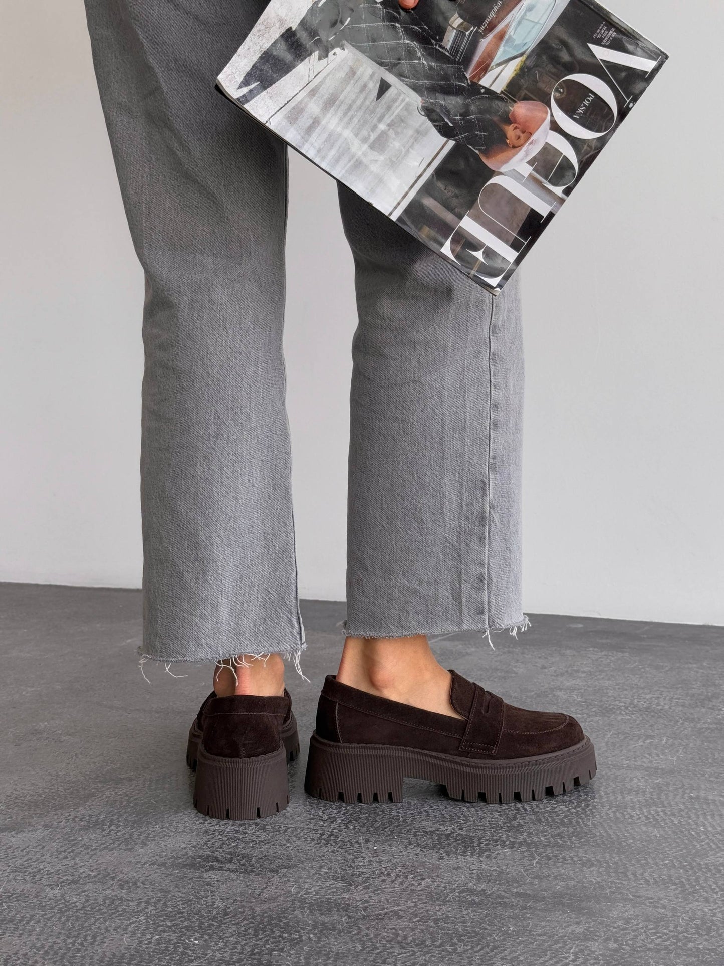 Лофери замша, шоколад