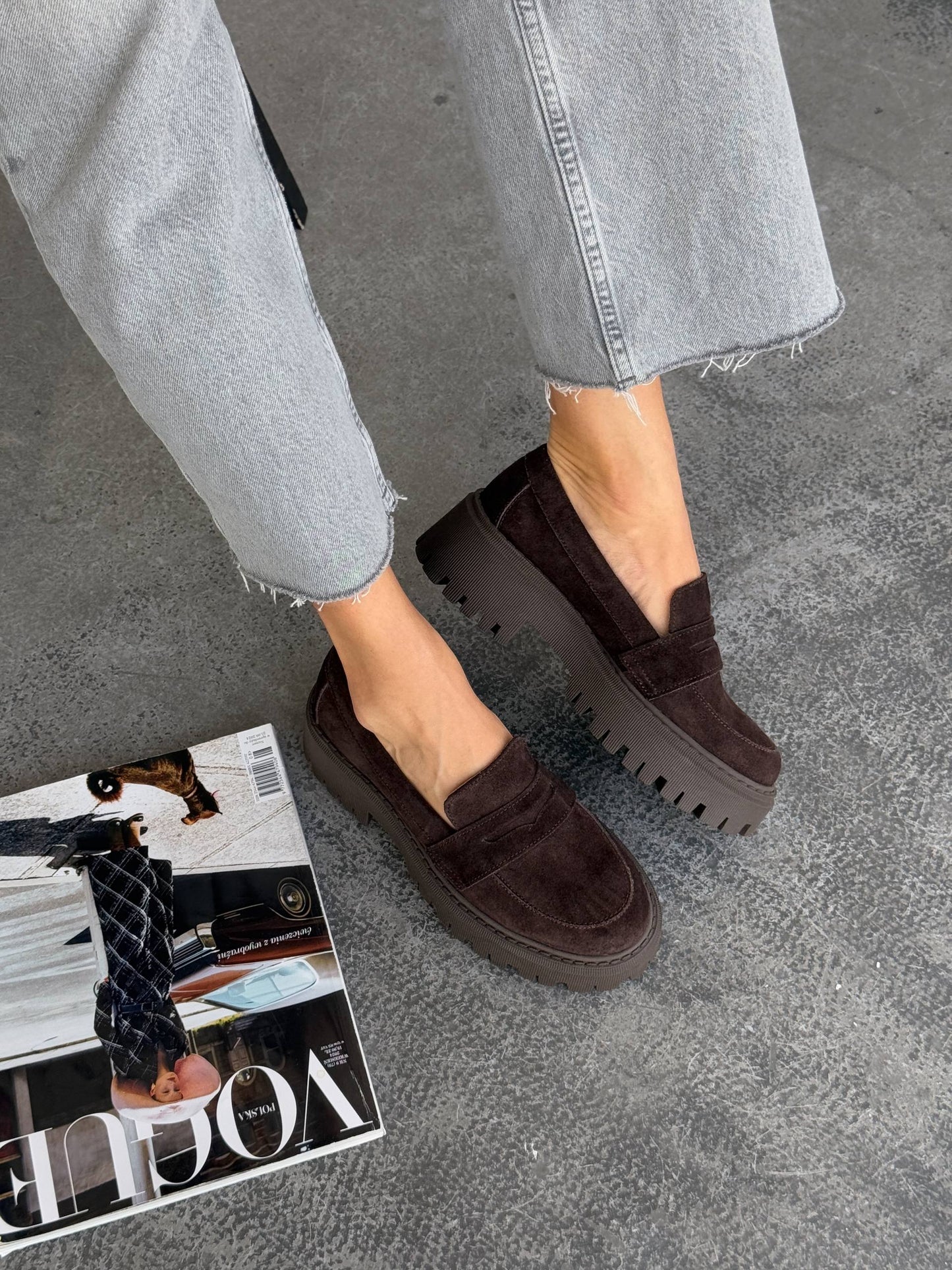 Лофери замша, шоколад