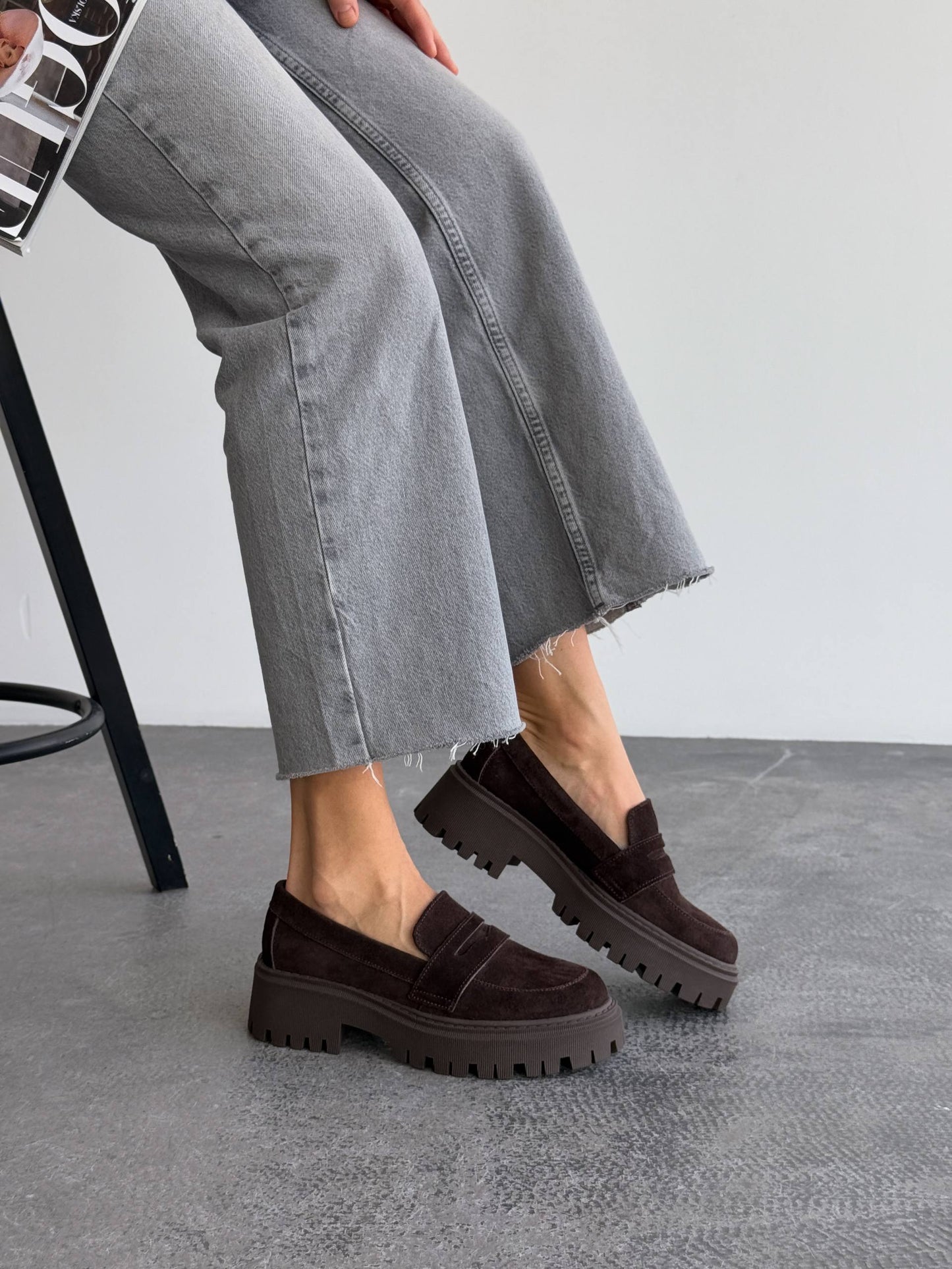 Лофери замша, шоколад