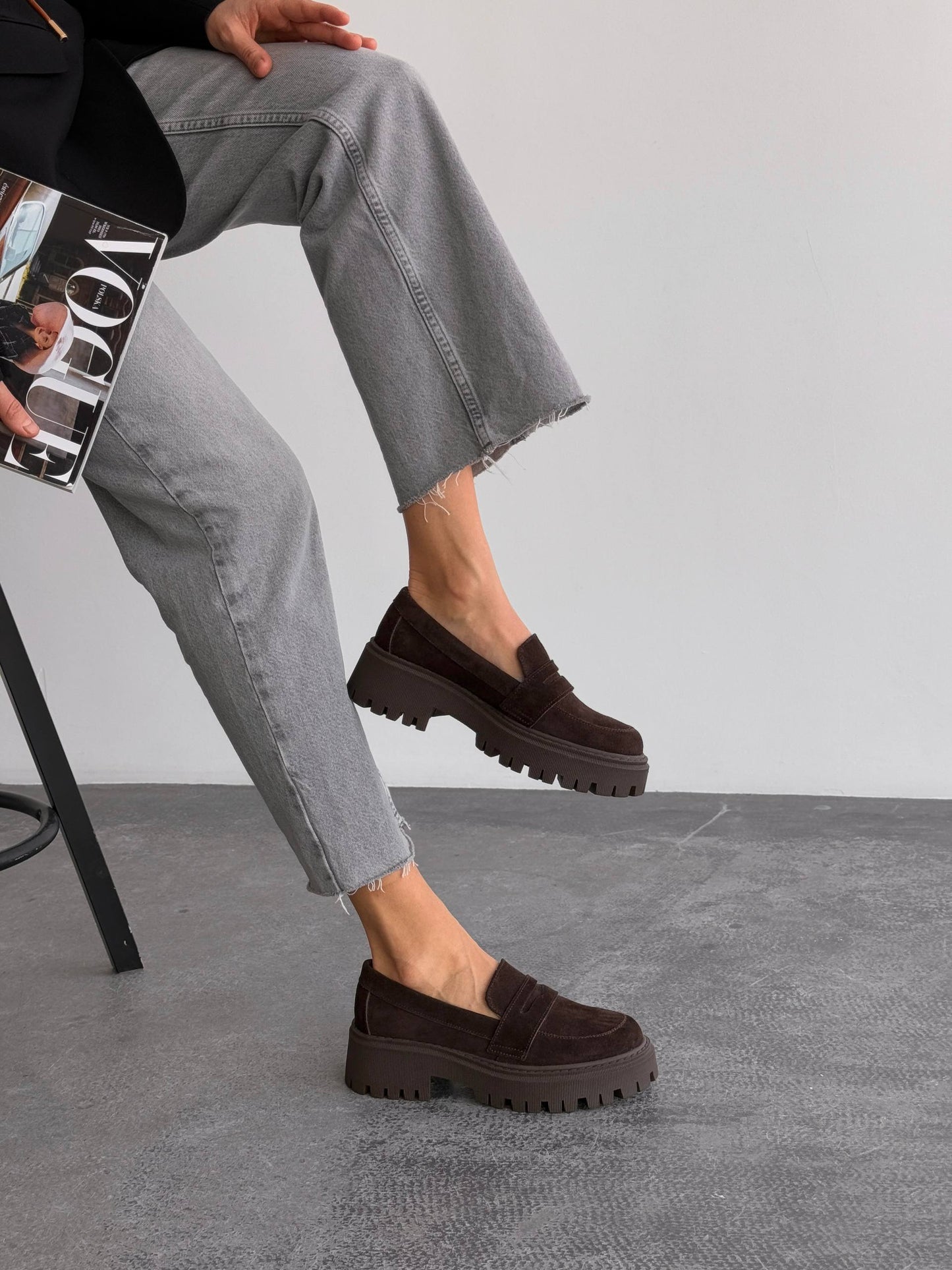 Лофери замша, шоколад