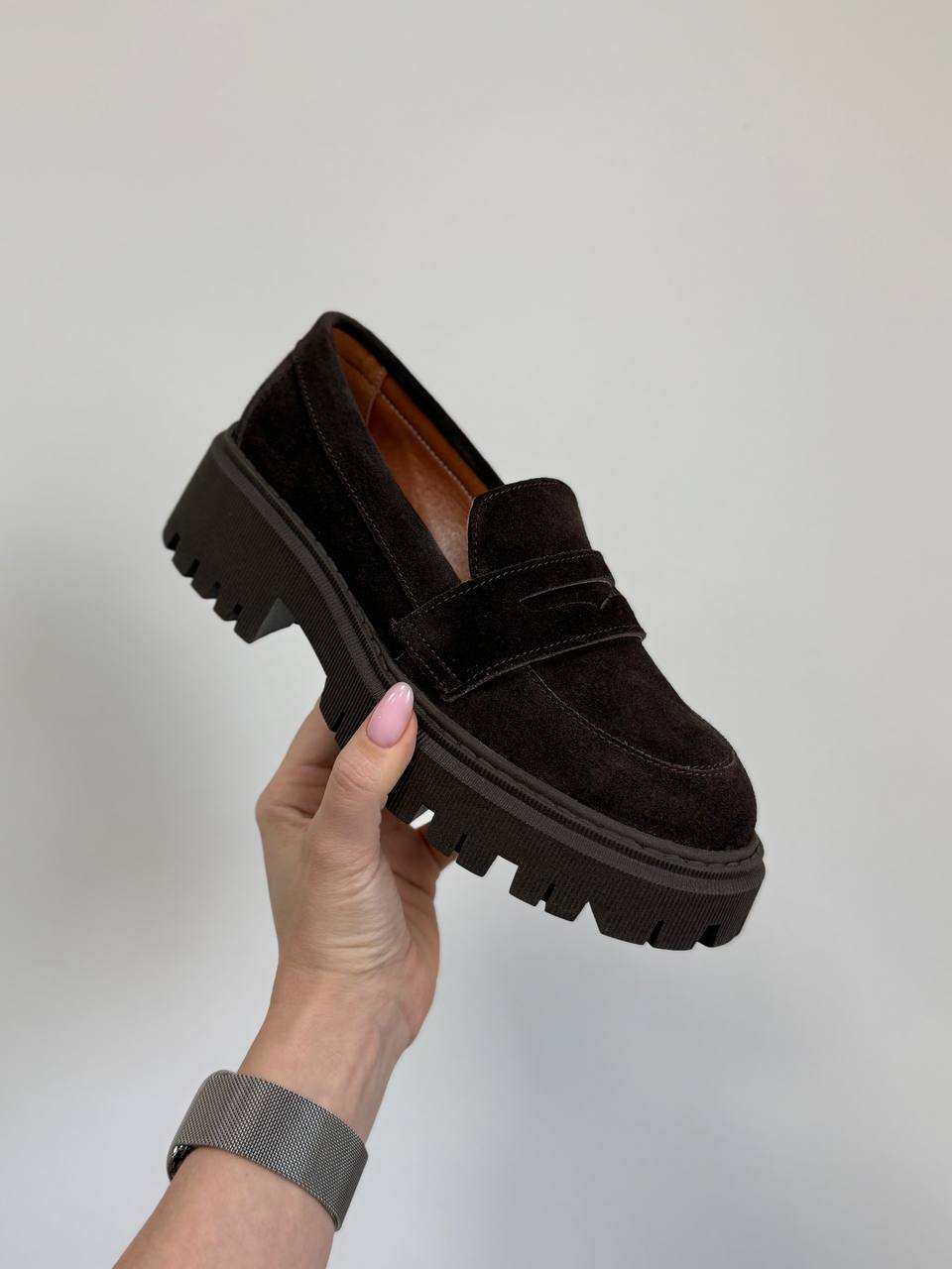 Лофери замша, шоколад