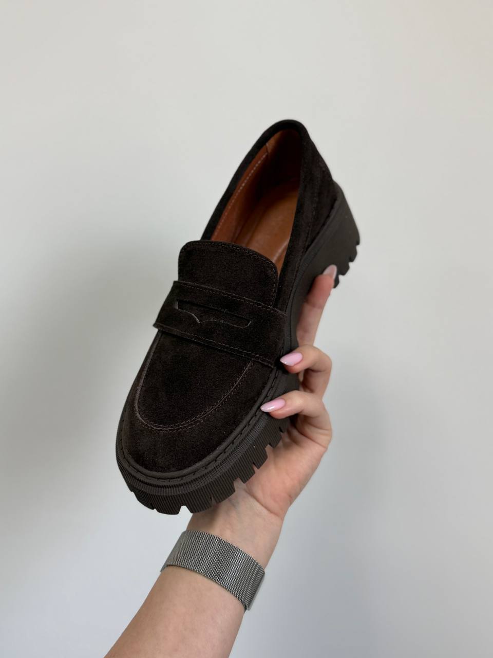 Лофери замша, шоколад