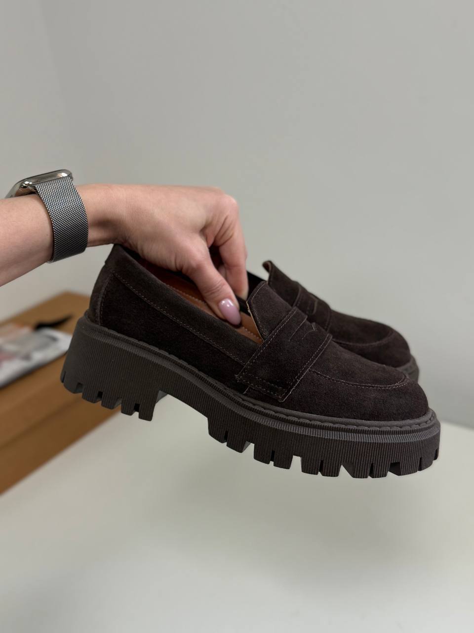 Лофери замша, шоколад