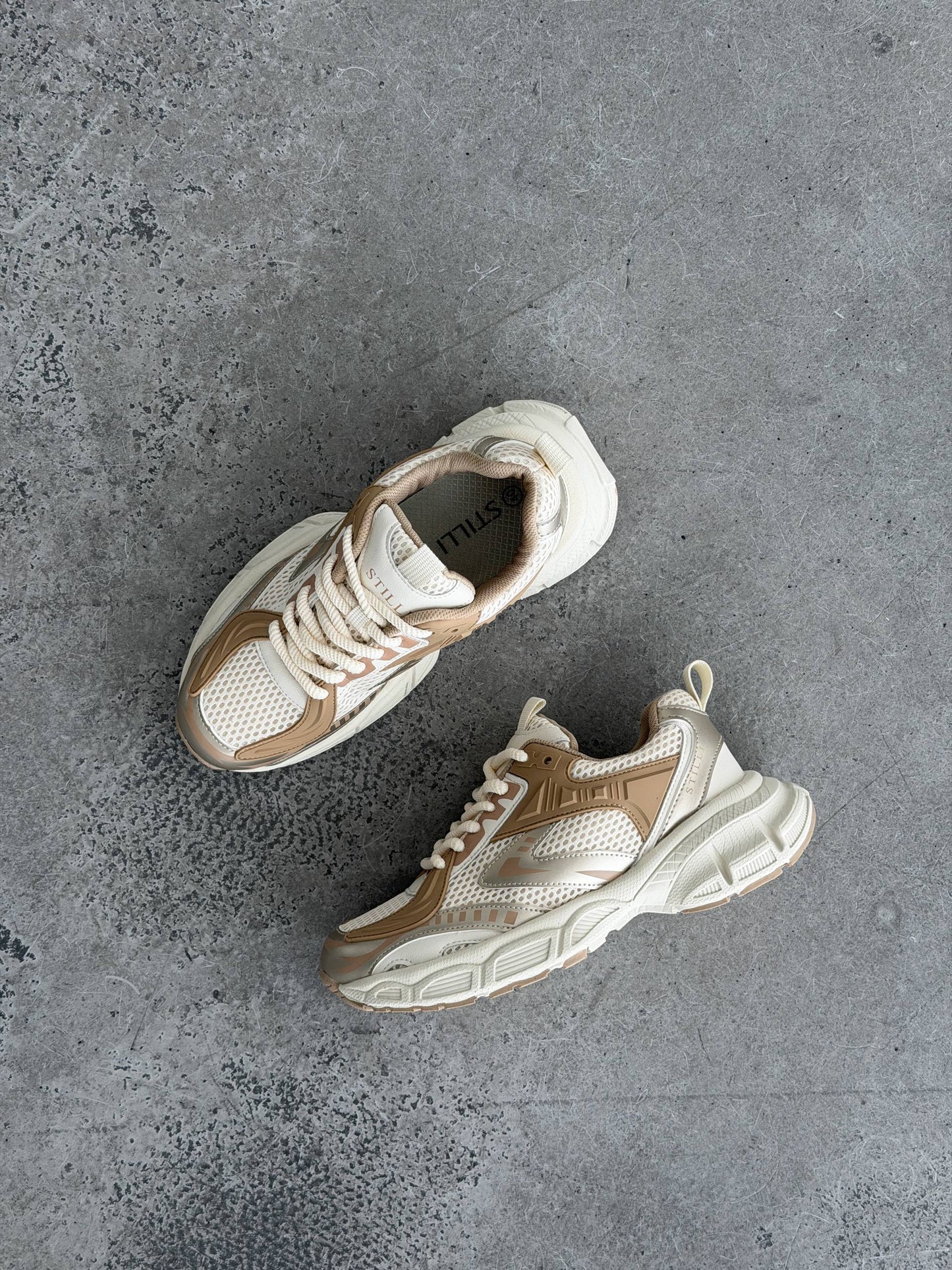 Кросівки на кожен день, світлий беж + коричневий