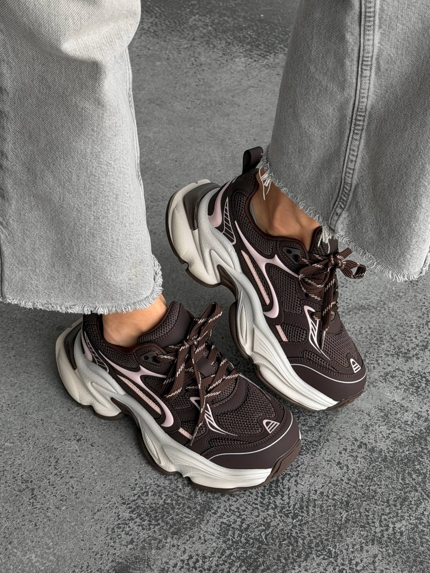 Кросівки Boss Victor™️, ніжно-рожевий + коричневий