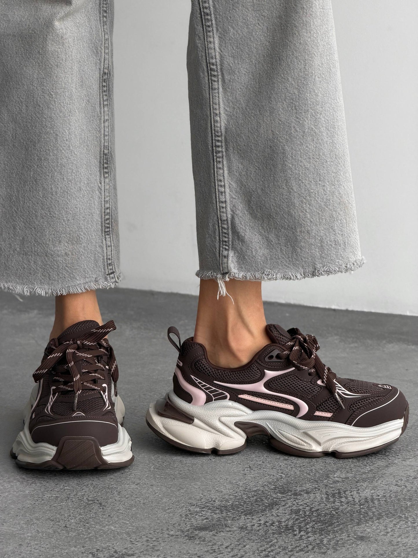 Кросівки Boss Victor™️, ніжно-рожевий + коричневий