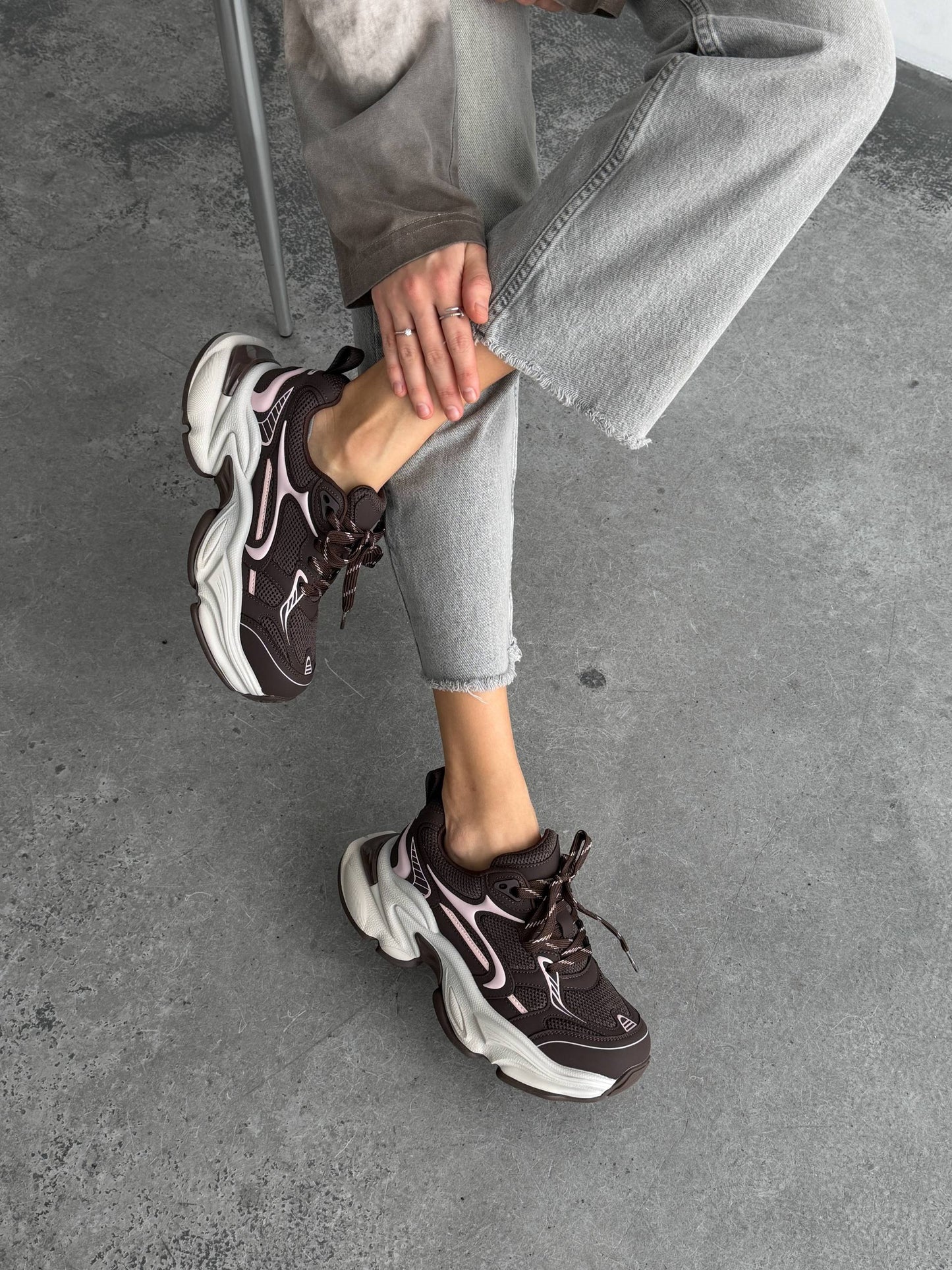 Кросівки Boss Victor™️, ніжно-рожевий + коричневий