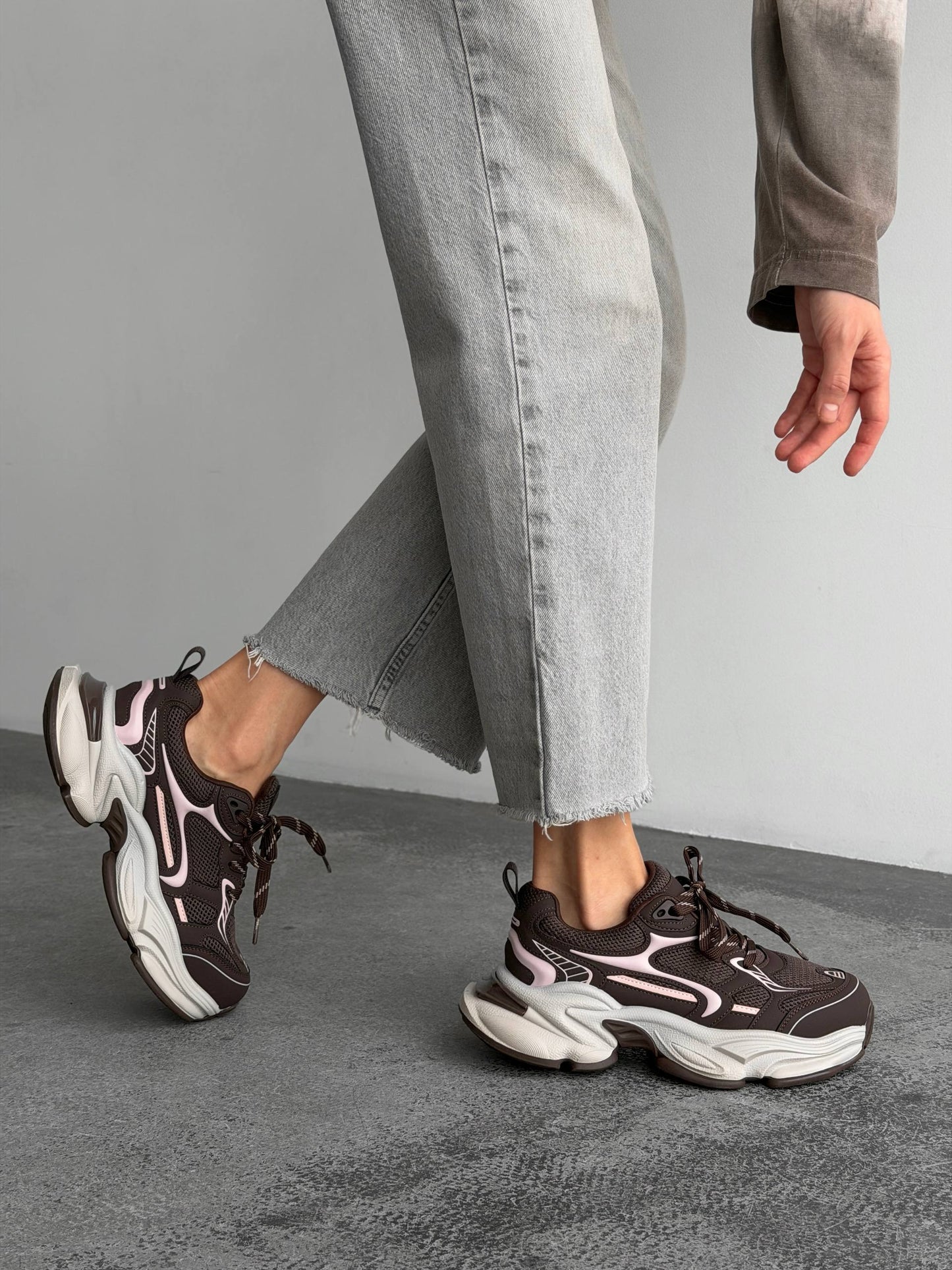 Кросівки Boss Victor™️, ніжно-рожевий + коричневий